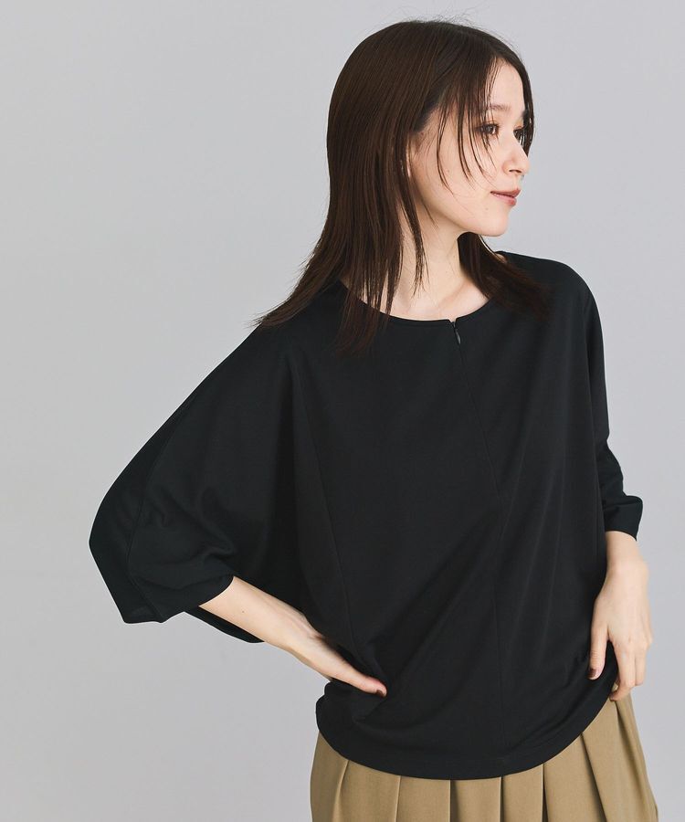 Green Parks「【超優秀ブラウス】ハーフZIPドルマンプルオーバー」|シャツ・ブラウス|Black