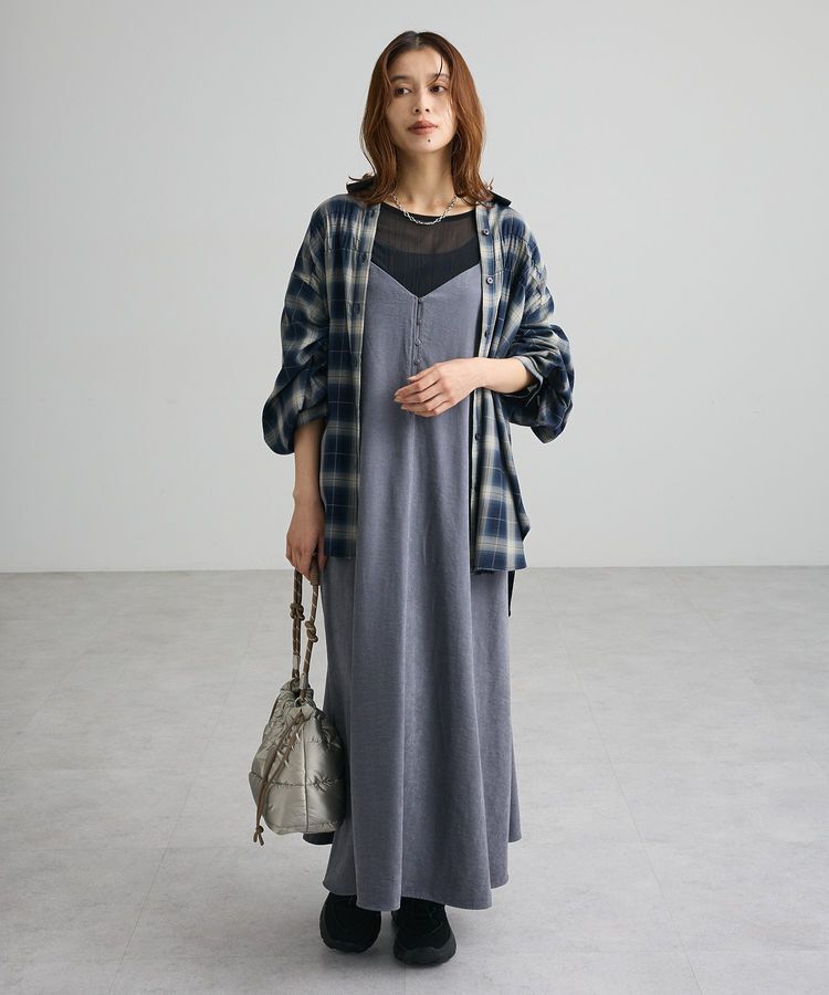 Green Parks「多釦ピーチキャミワンピース」|ワンピース|Charcoal Gray