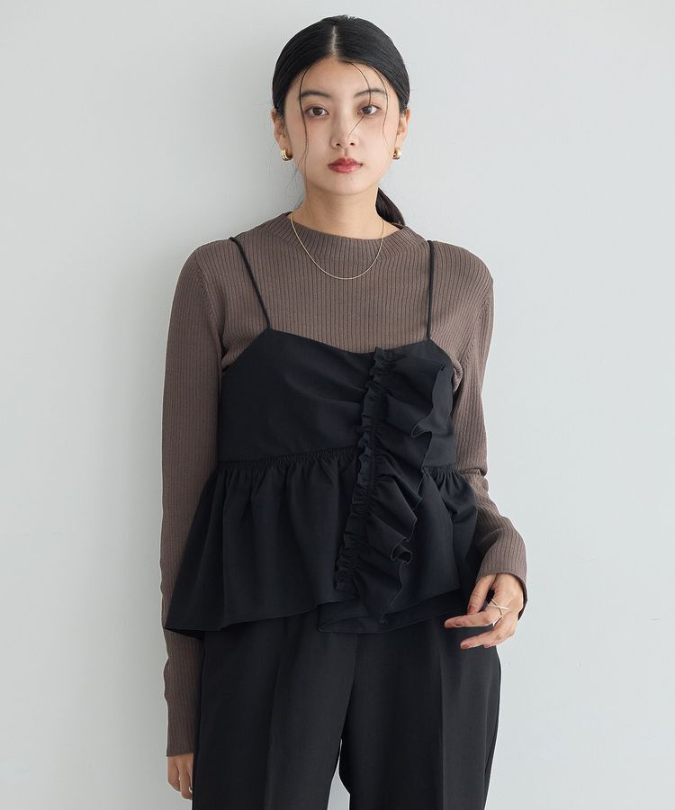 YECCA VECCA「【2点SET】ラッフルキャミセット長袖ニット」|ニット・セーター|