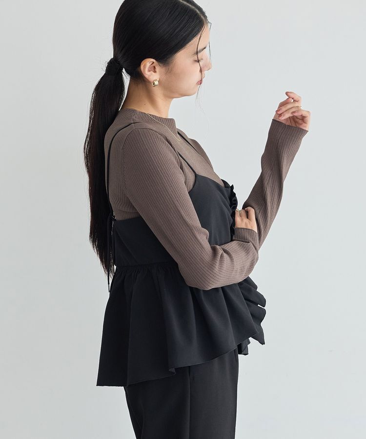 YECCA VECCA「【2点SET】ラッフルキャミセット長袖ニット」|ニット・セーター|