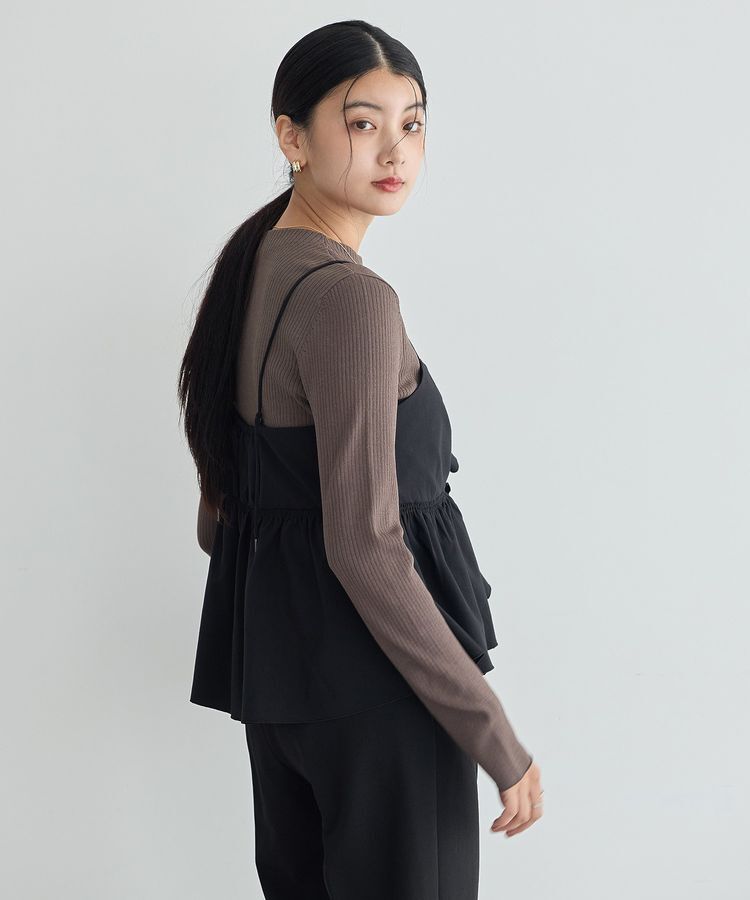 YECCA VECCA「【2点SET】ラッフルキャミセット長袖ニット」|ニット・セーター|