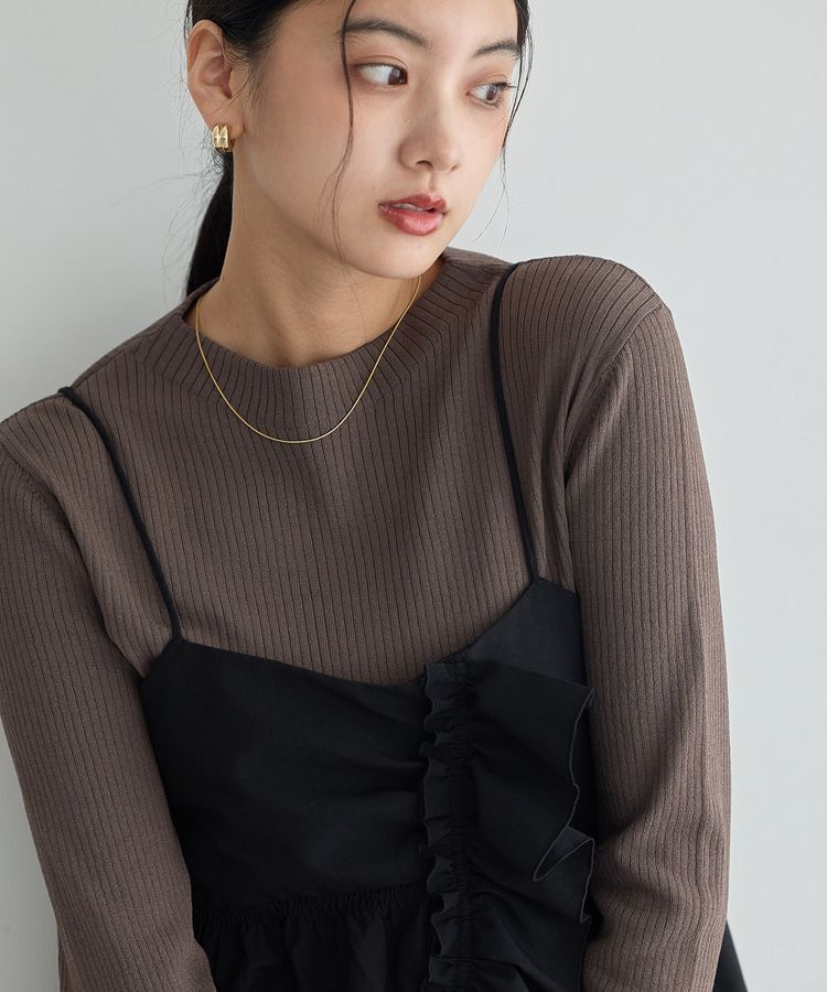 YECCA VECCA「【2点SET】ラッフルキャミセット長袖ニット」|ニット・セーター|
