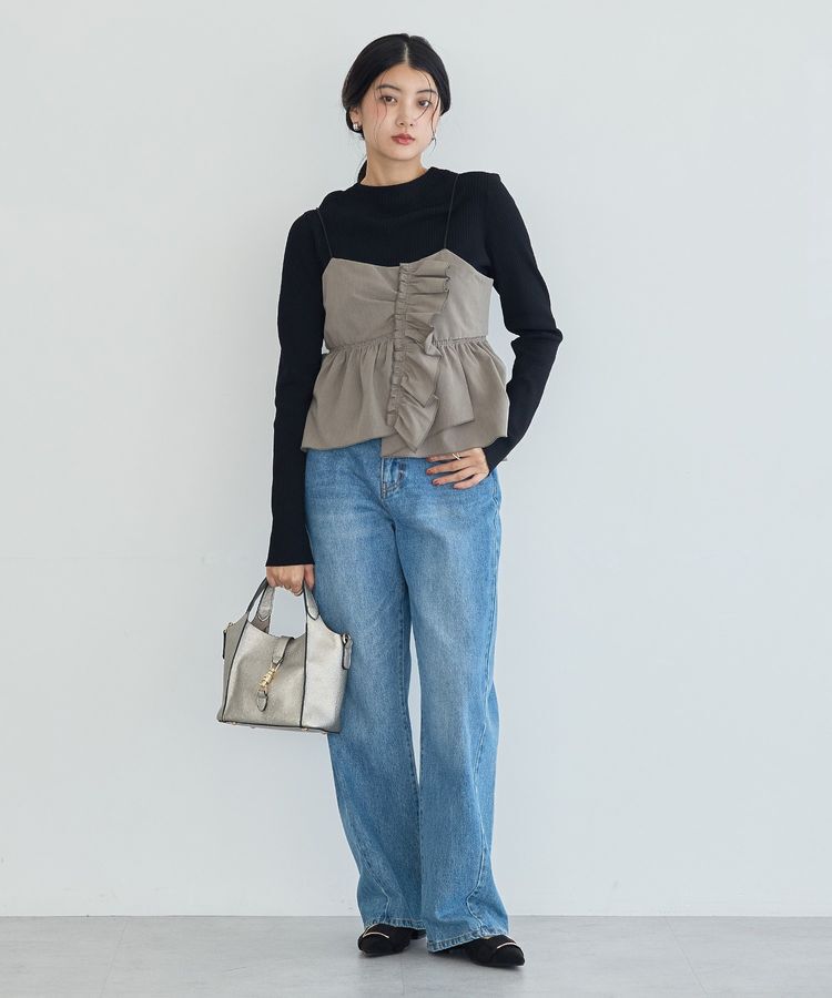 YECCA VECCA「【2点SET】ラッフルキャミセット長袖ニット」|ニット・セーター|