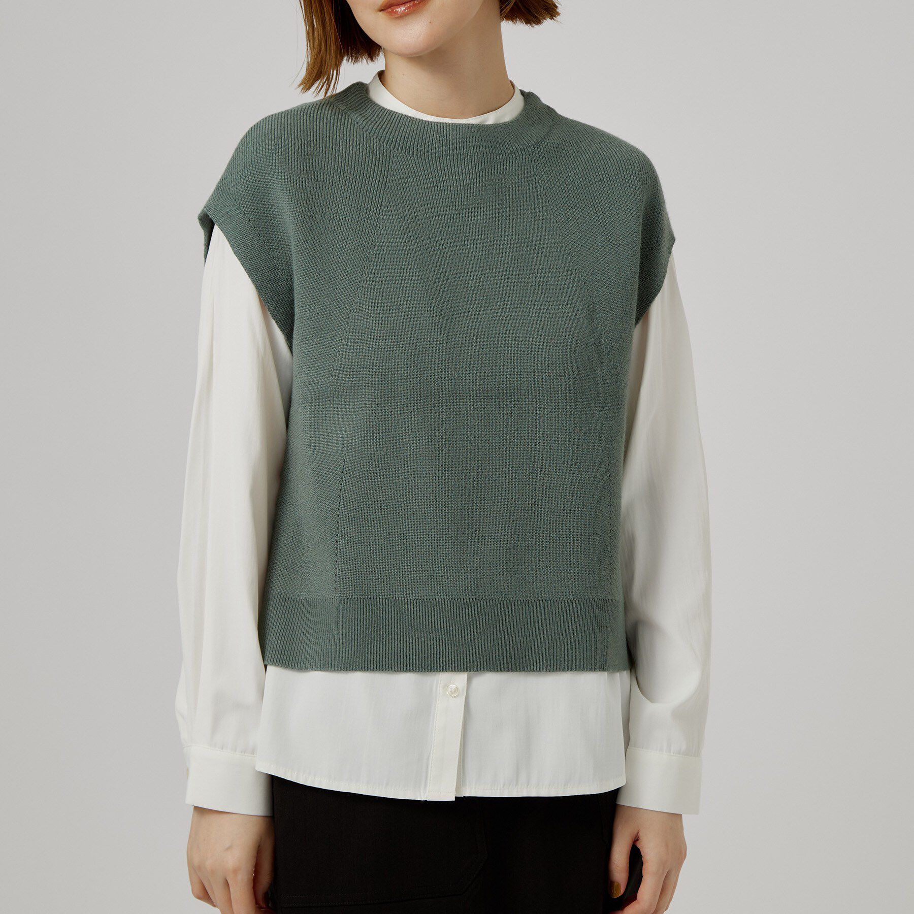 grove「【時短・着回し】ニットベスト&times;シャツSET」|その他|