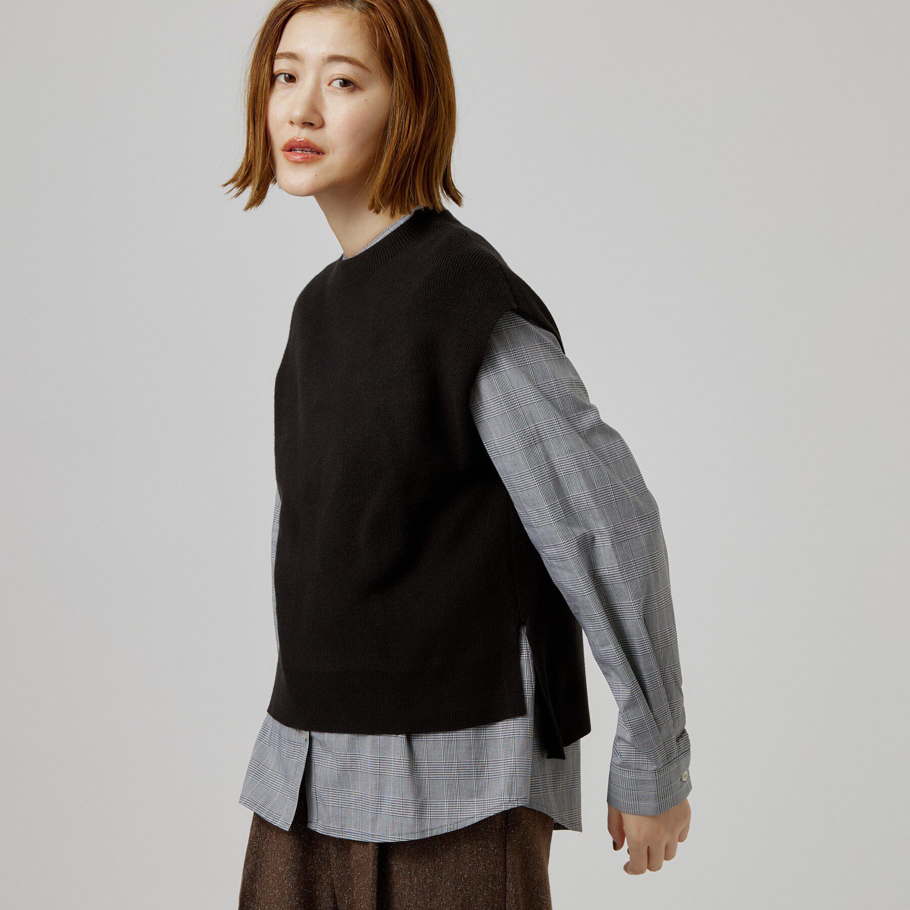 grove「【時短・着回し】ニットベスト&times;シャツSET」|その他|