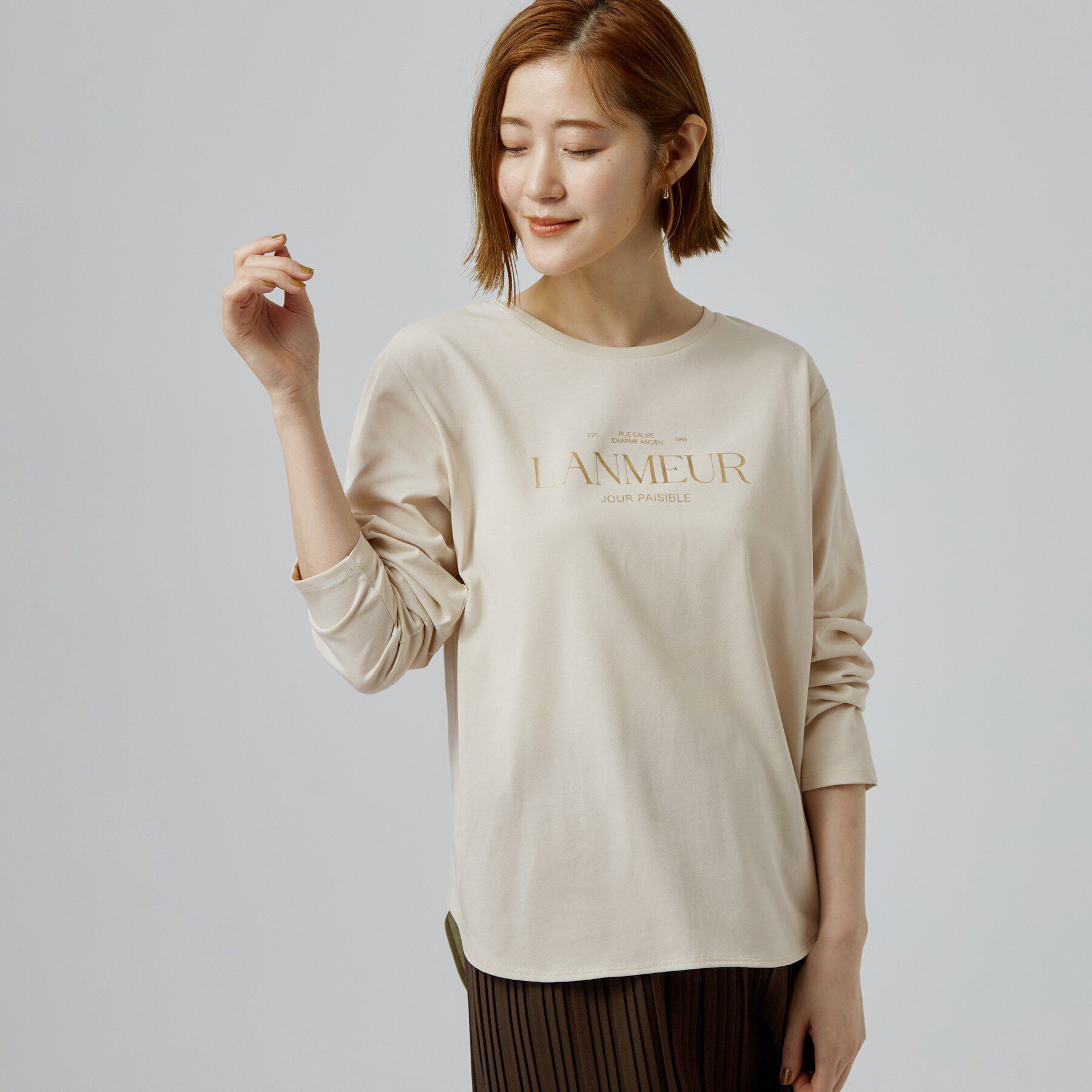 grove「【1枚着でも重ね着でも〇】大人カジュアル プリントアソートロンT」|Tシャツ・カットソー|