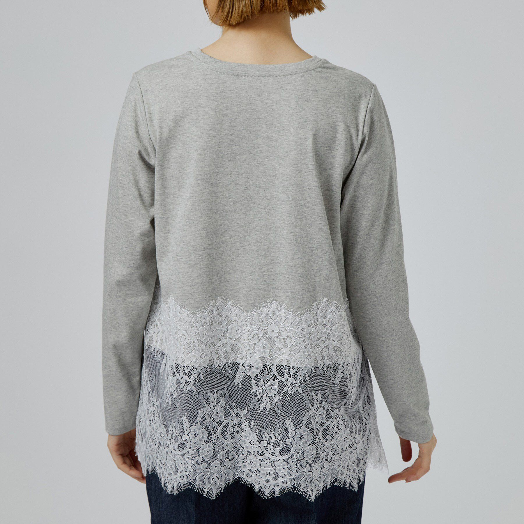 grove「【レイヤードにも◎】裾レースドッキングカットソー」|Tシャツ・カットソー|