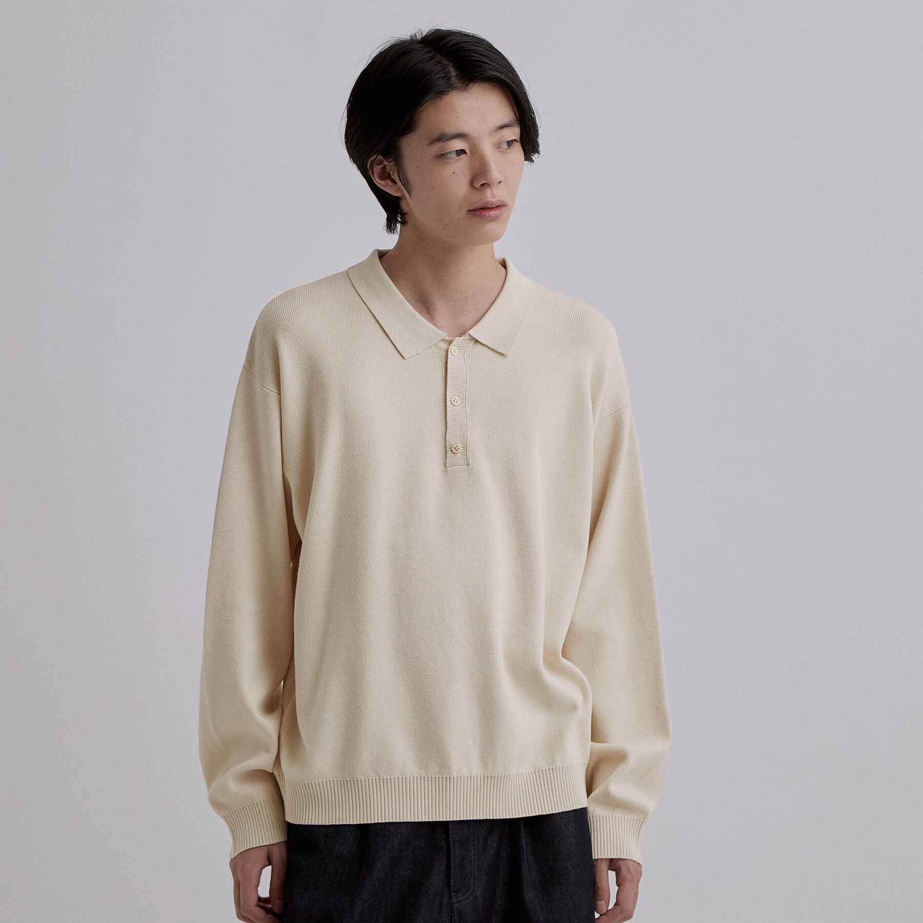 tk.TAKEO KIKUCHI「CARE FREE KNITポロシャツ」|ニット・セーター|オフホワイト(003