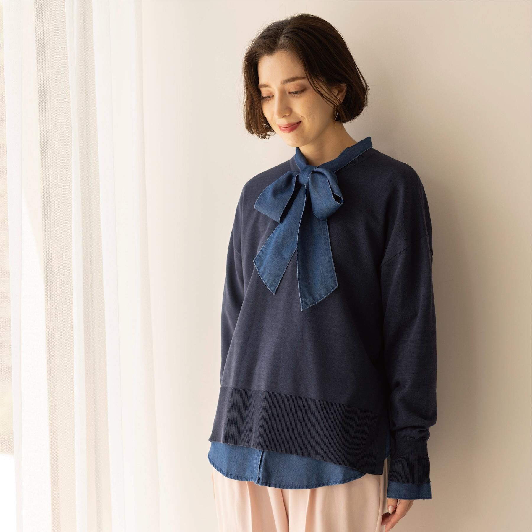 OPAQUE.CLIP「リラクシークルーニット【洗濯機OK】」|ニット・セーター|