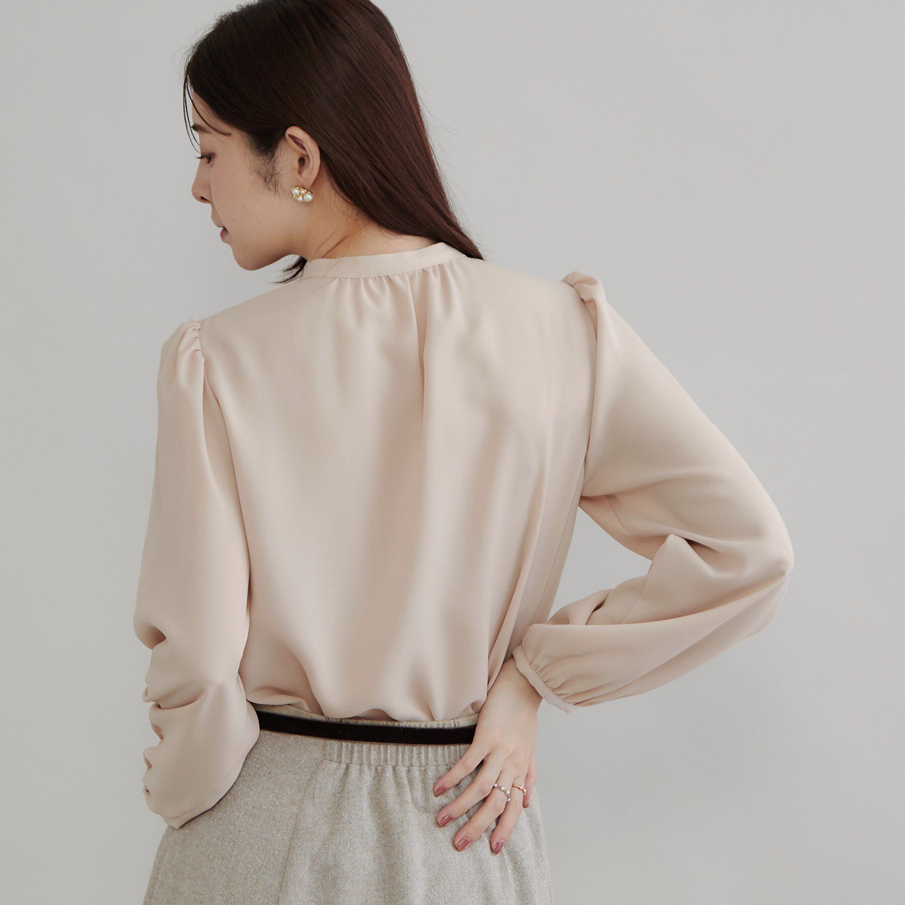 Couture broach「【衿元リボンが可憐】ピンタック レース ブラウス」|シャツ・ブラウス|