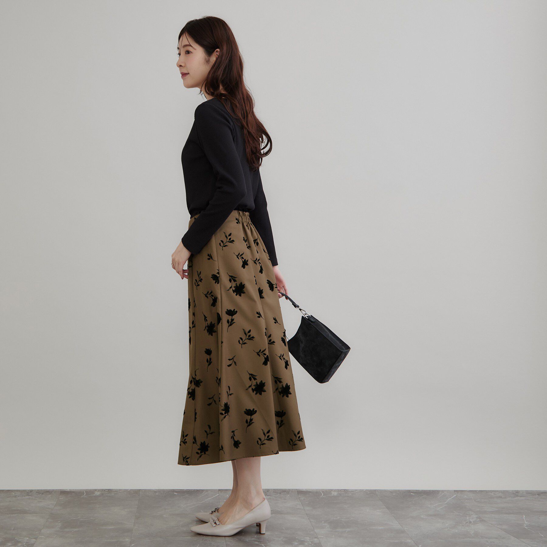 Couture broach「【デコルテ美しく】ハートネック テレコトップス」|Tシャツ・カットソー|