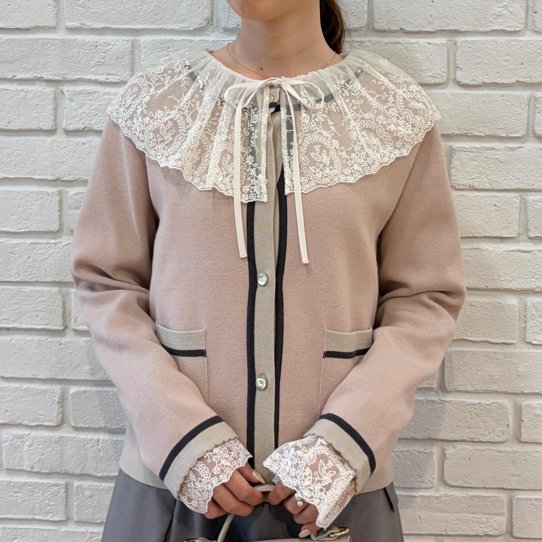 Couture broach「【一枚で主役級】配色総針スカラカーディガン」|カーディガン|