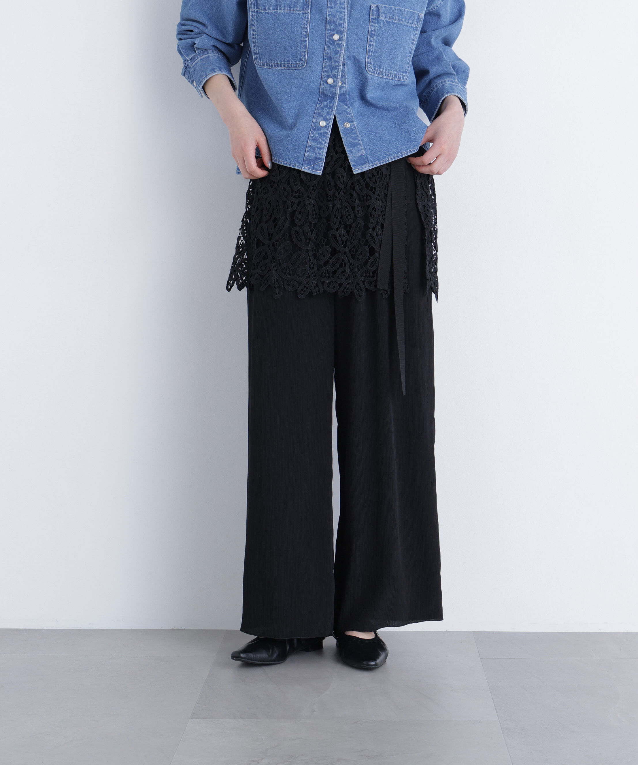  「〈N.〉レースレイヤード楊柳パンツ」|その他|