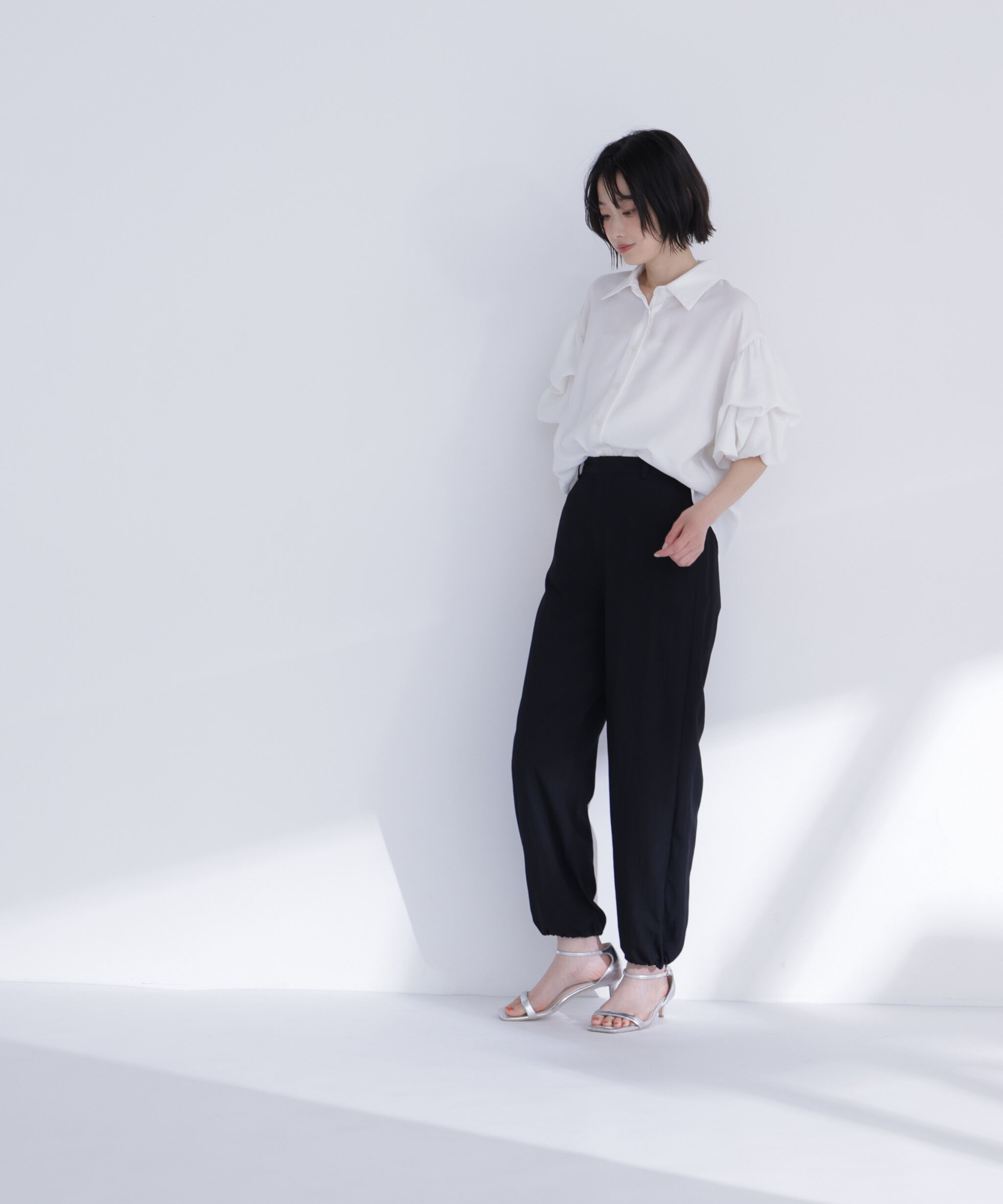 「ギャザーバルーンスリーブシャツ」|シャツ・ブラウス|
