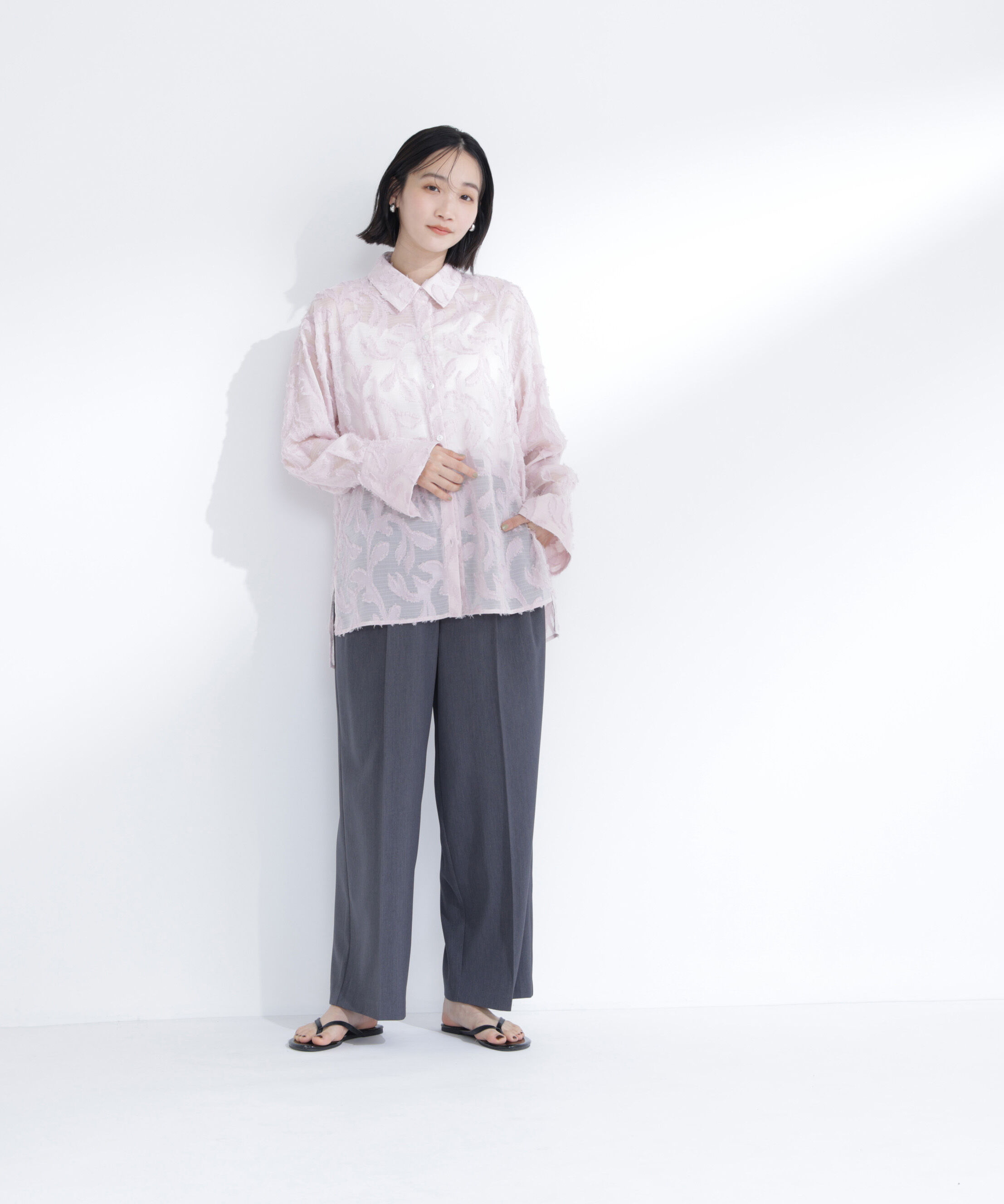  「カットジャガードシアーシャツ」|シャツ・ブラウス|