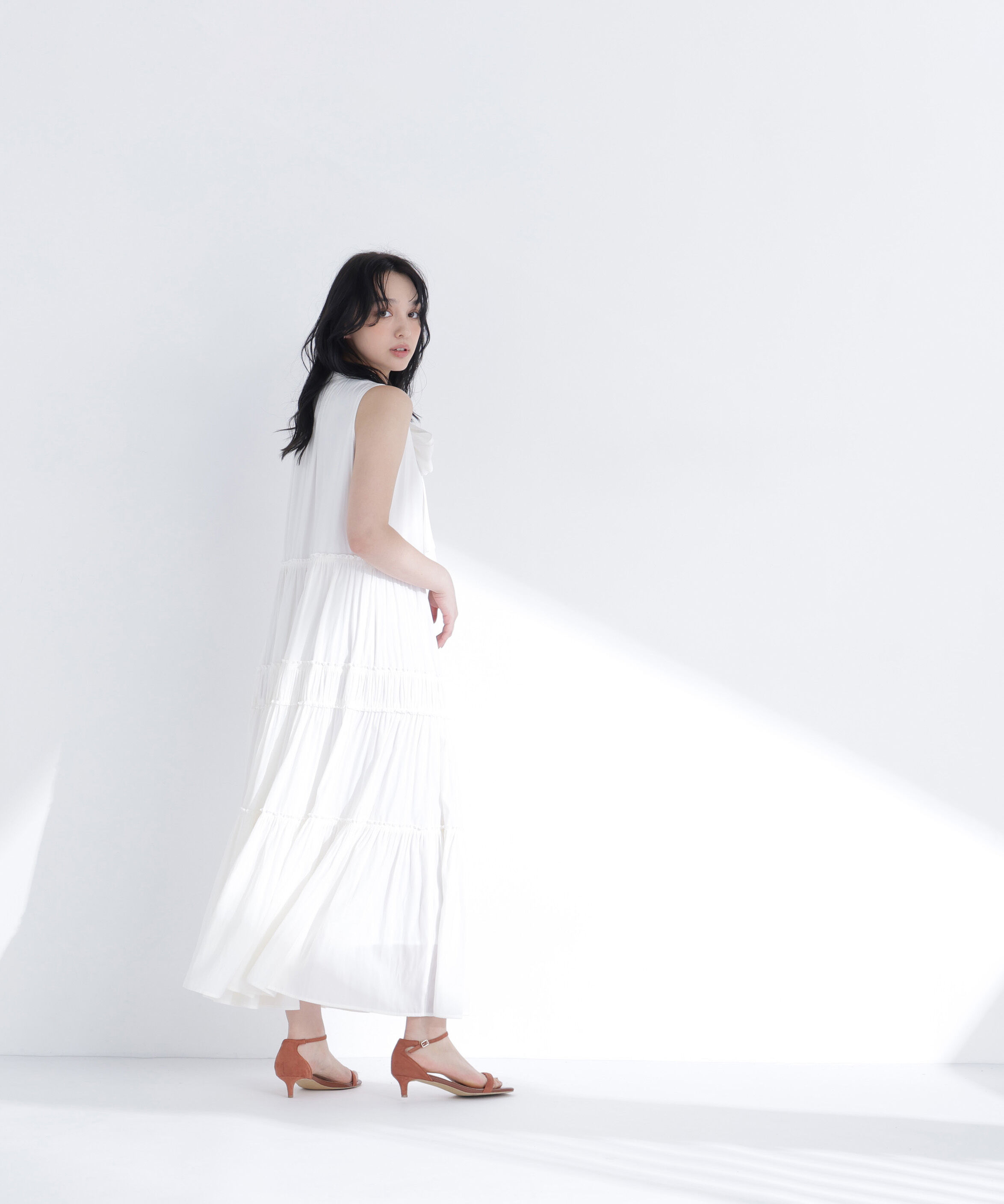  「バックリボンティアードワンピース」|ワンピース|