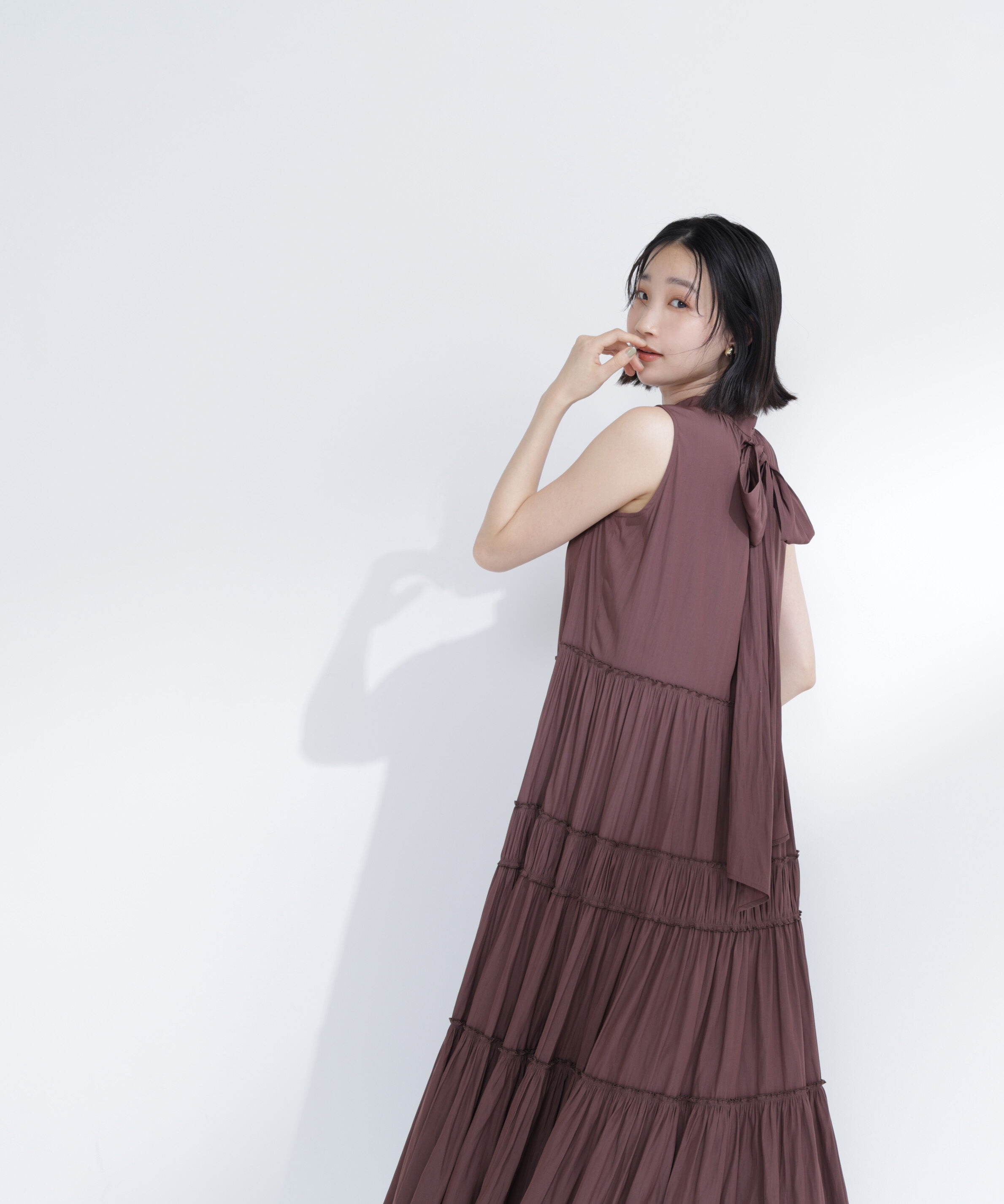  「バックリボンティアードワンピース」|ワンピース|