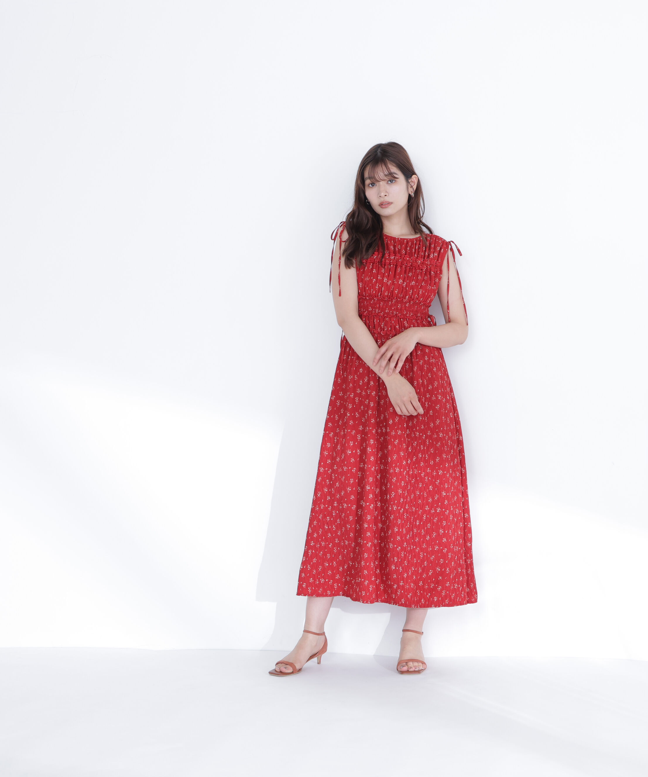  「フラワープリントドロストワンピース」|ワンピース|
