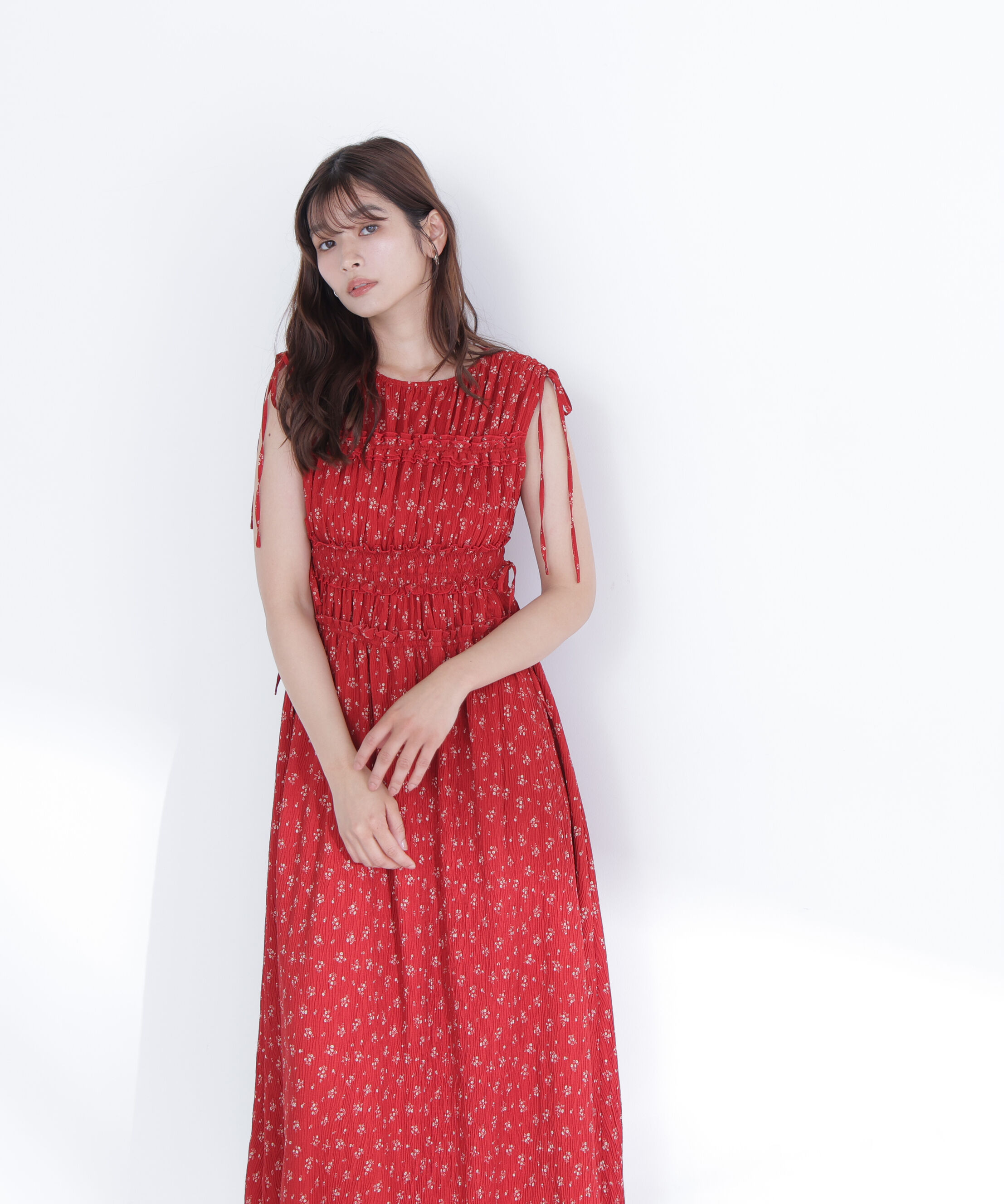  「フラワープリントドロストワンピース」|ワンピース|