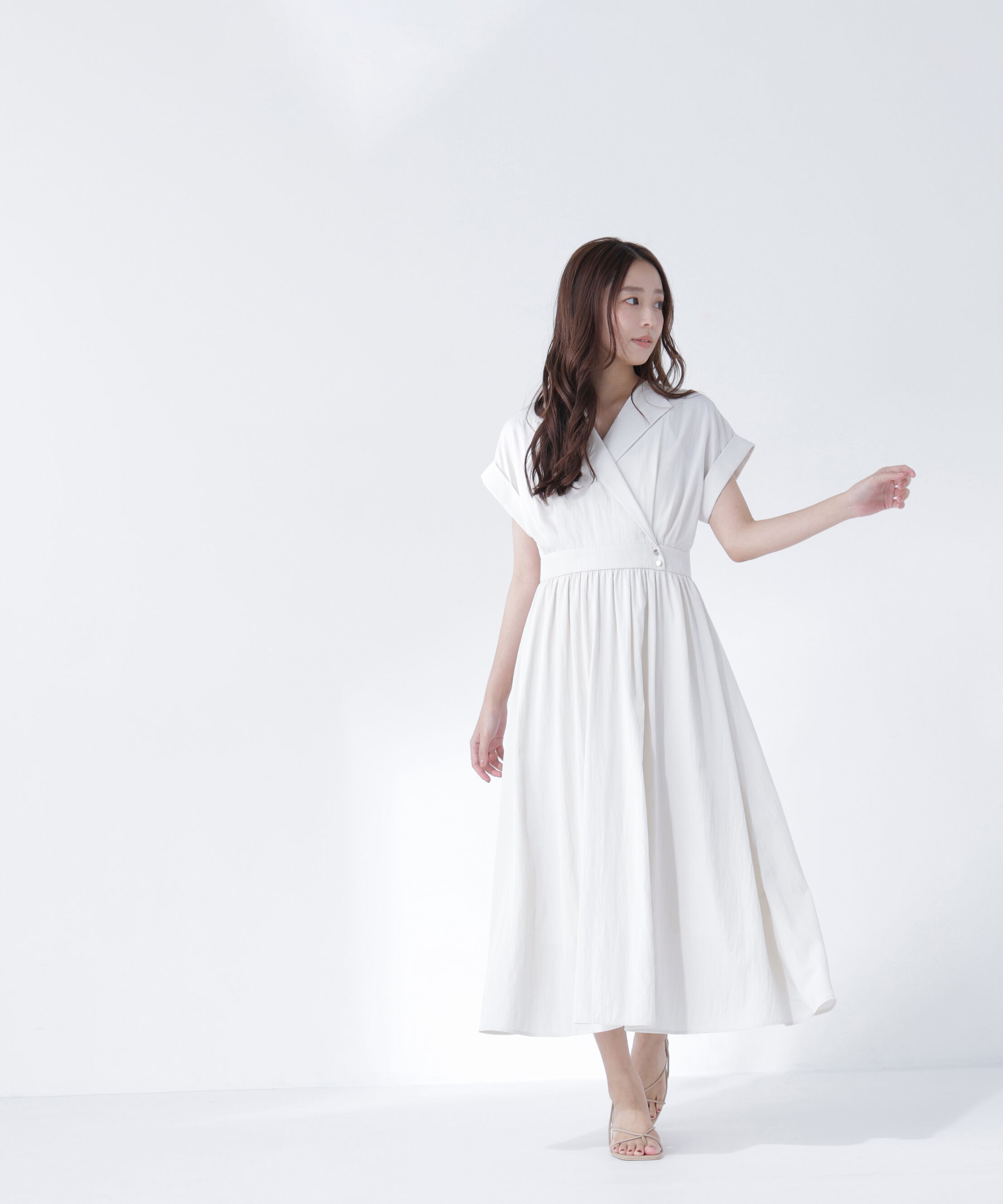  「開襟フレンチワンピース」|ワンピース|