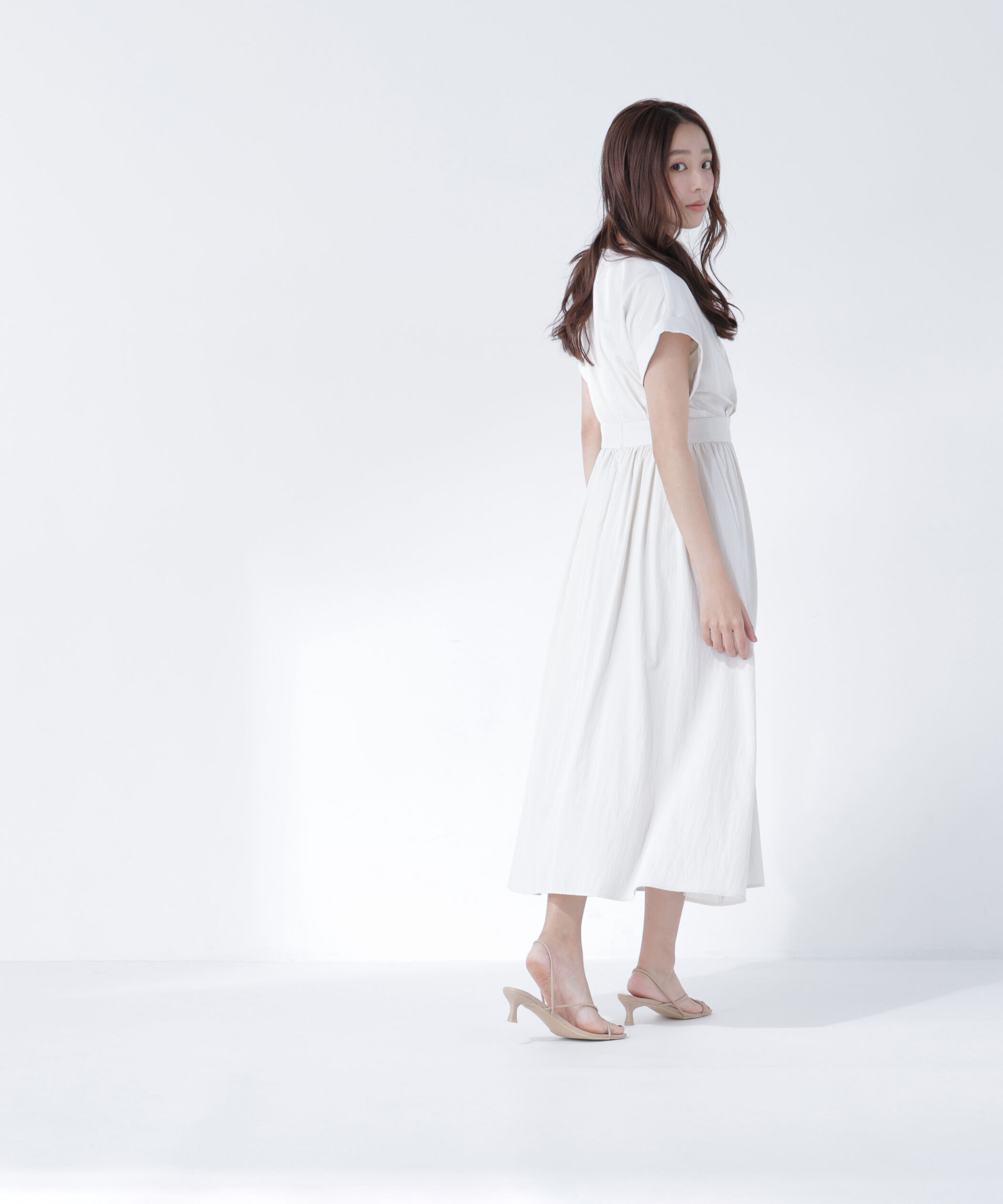  「開襟フレンチワンピース」|ワンピース|