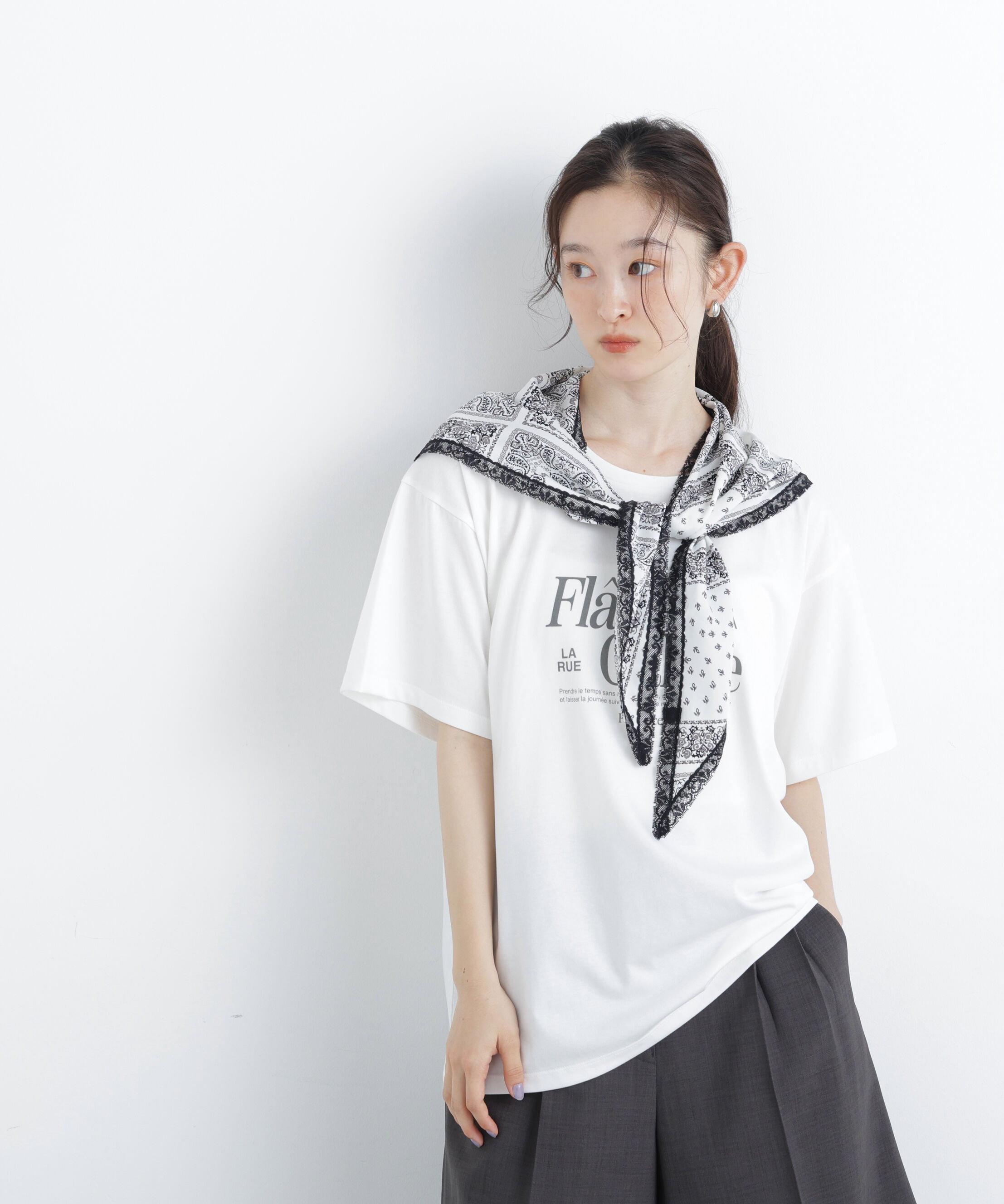  「〈N.〉スカーフ付ビッグTシャツ」|Tシャツ・カットソー|