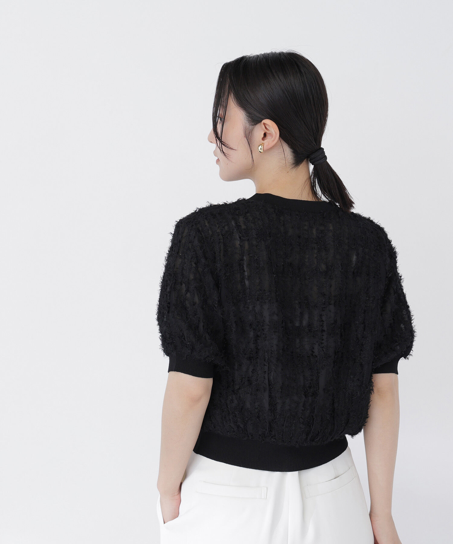  「チュール刺繍シアーカーディガン」|Tシャツ・カットソー|