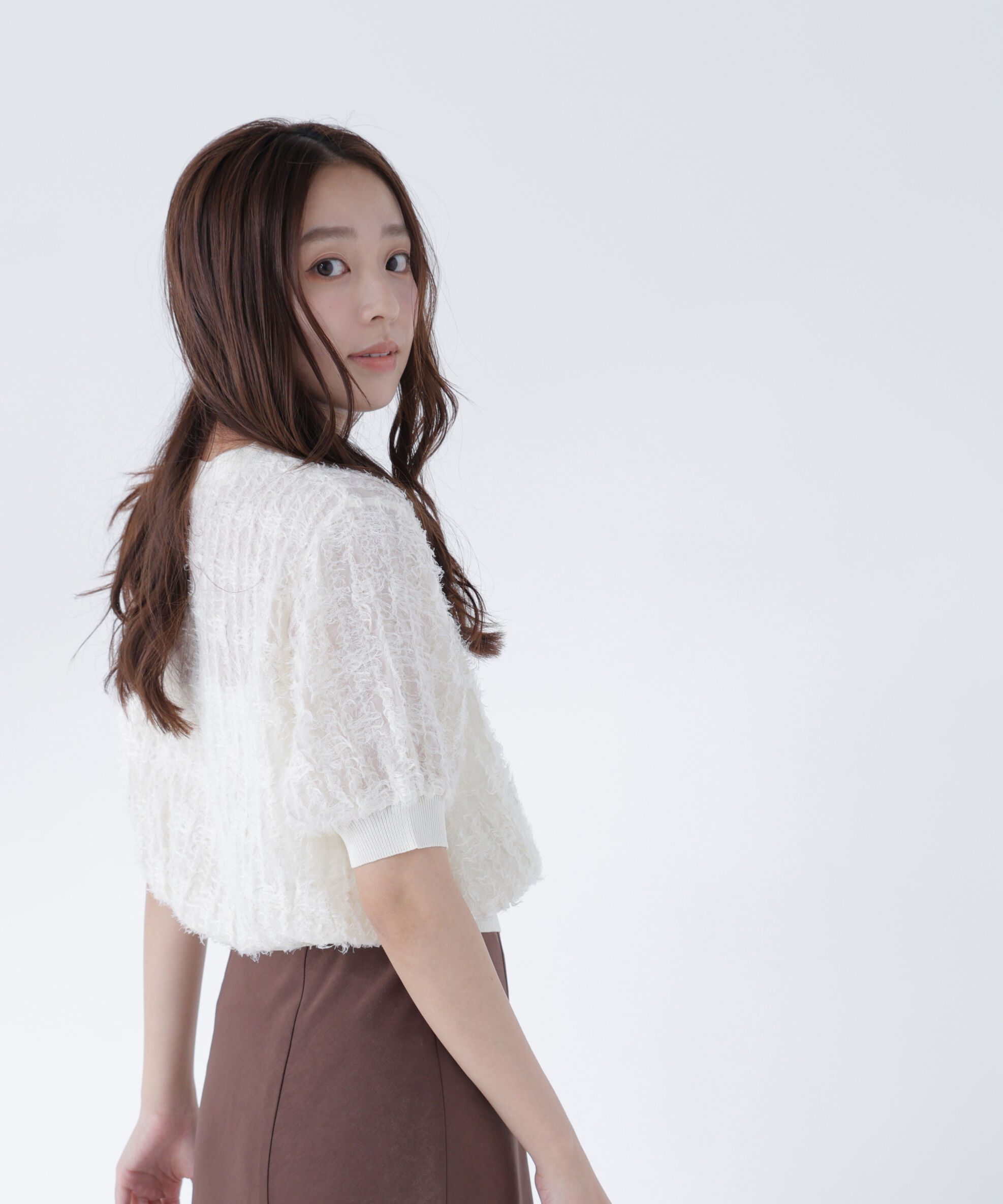  「チュール刺繍シアーカーディガン」|Tシャツ・カットソー|