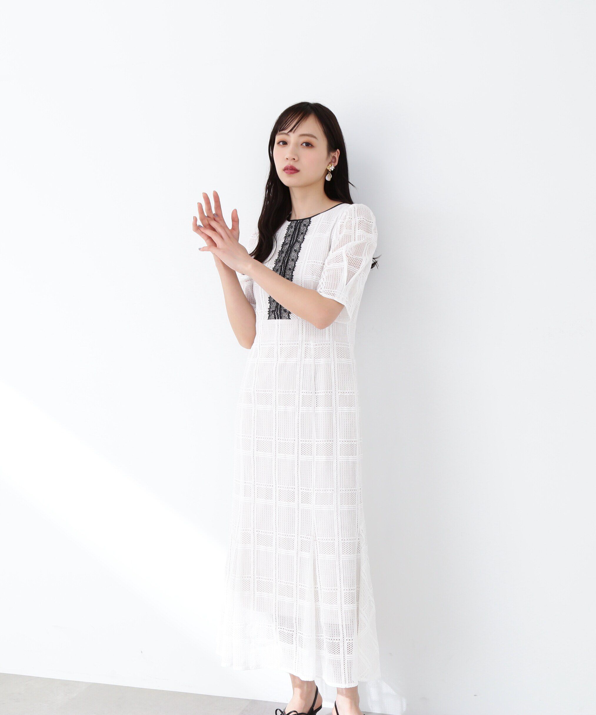  「レースマーメイドドレス　WEB限定カラー：ブルー」|ワンピース|
