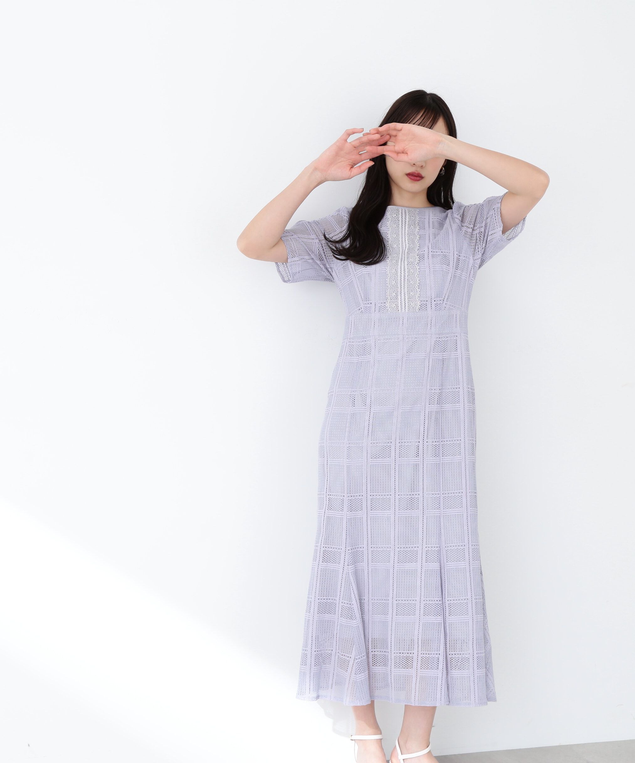 「レースマーメイドドレス　WEB限定カラー：ブルー」|ワンピース|