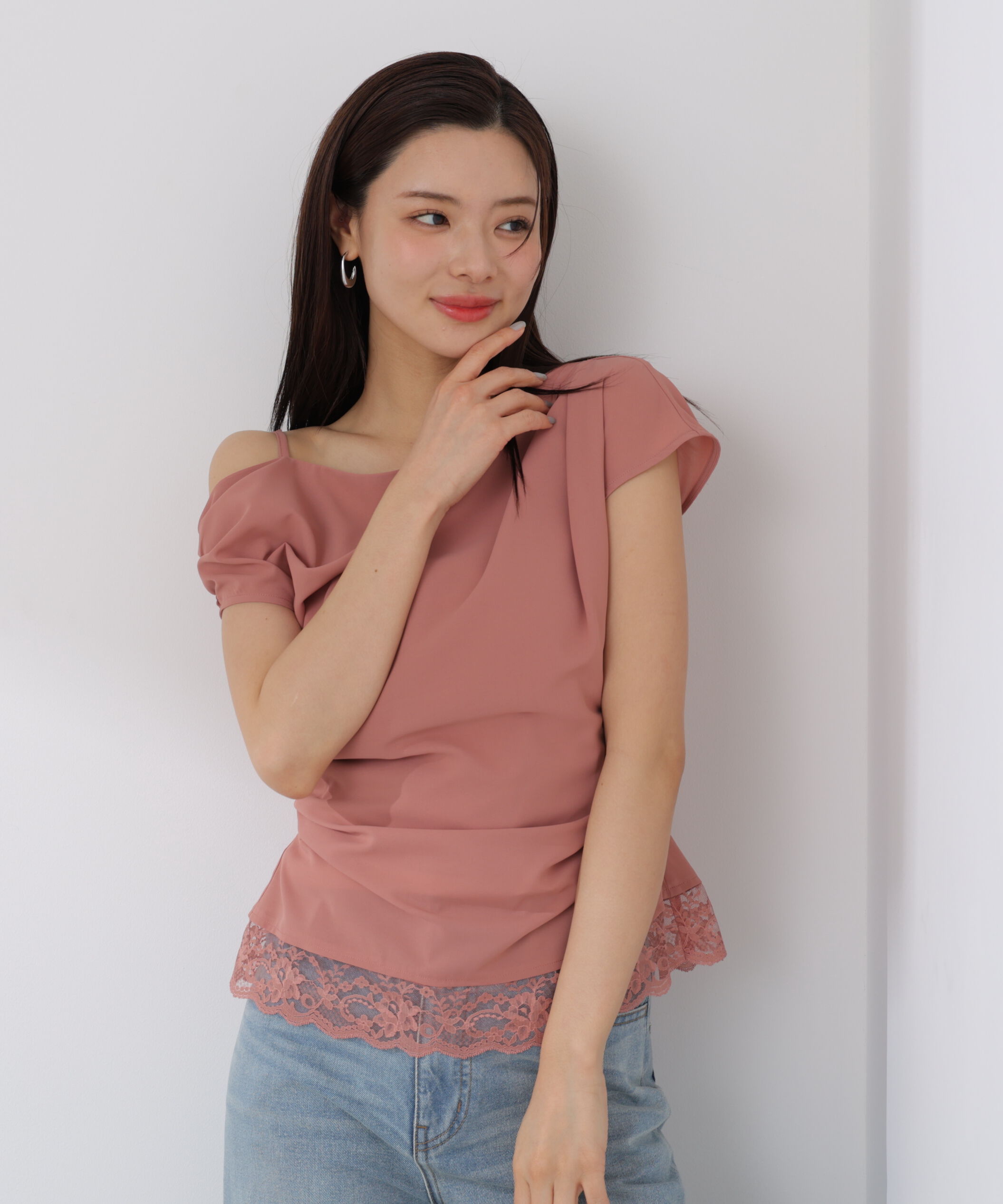 PROPORTION BODY DRESSING「〈a/mie〉アシメドレープブラウス」|シャツ・ブラウス|