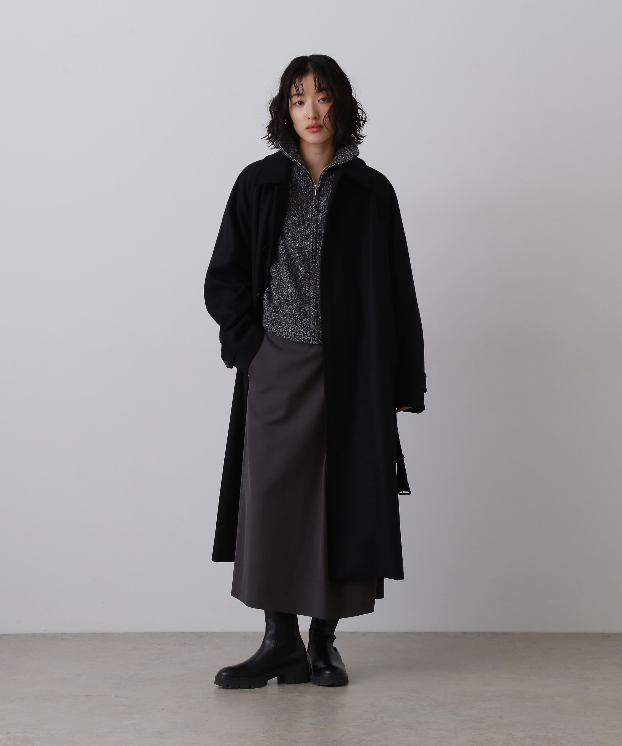 YLEVE 「YLEVE / WOOL CASHMERE MELANGE KNIT FULL ZIP PULL OVER」|ニット・セーター|