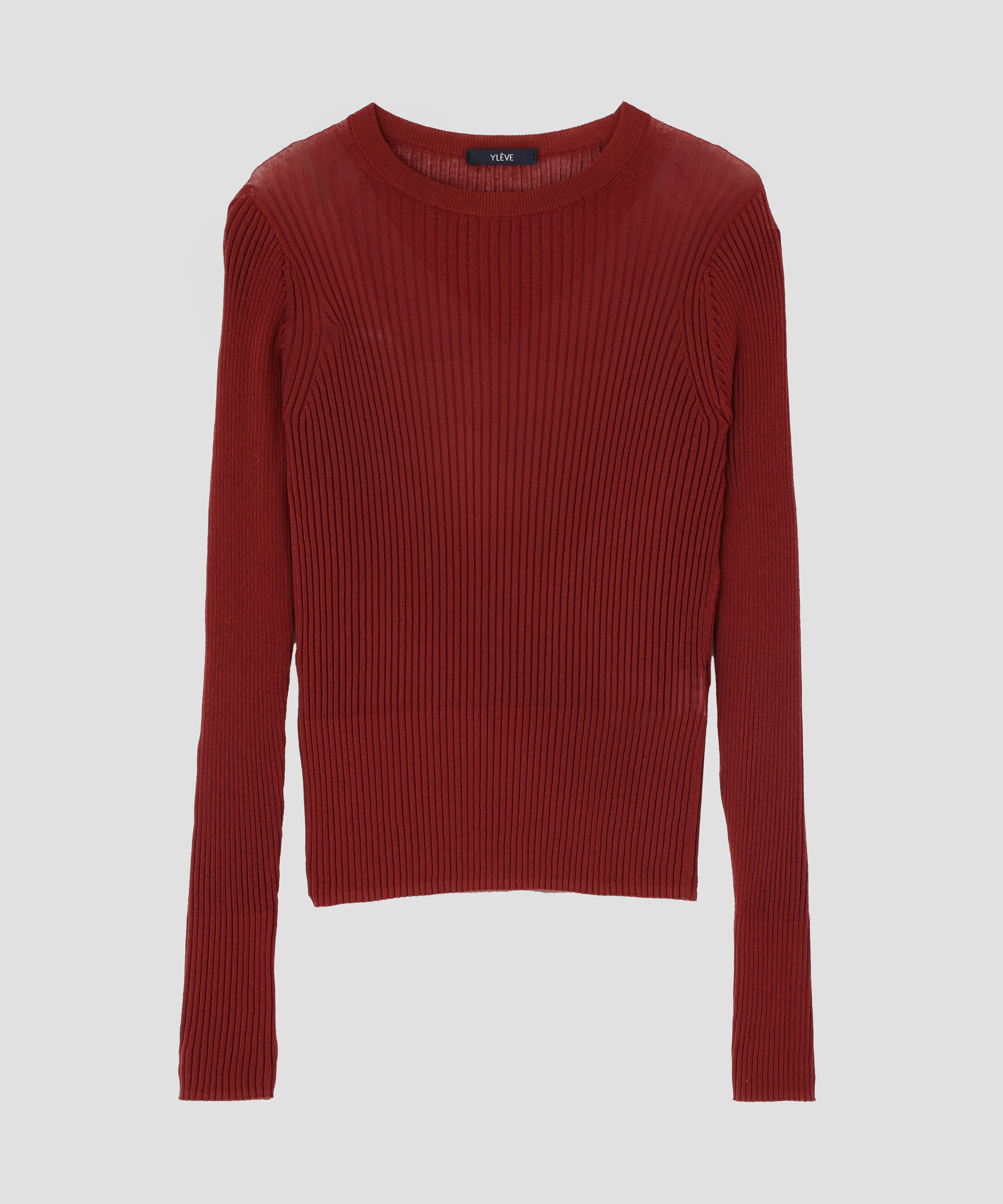YLEVE 「YLEVE / SHEER RIB KNIT LONG SLEEVE PULLOVER」|ニット・セーター|