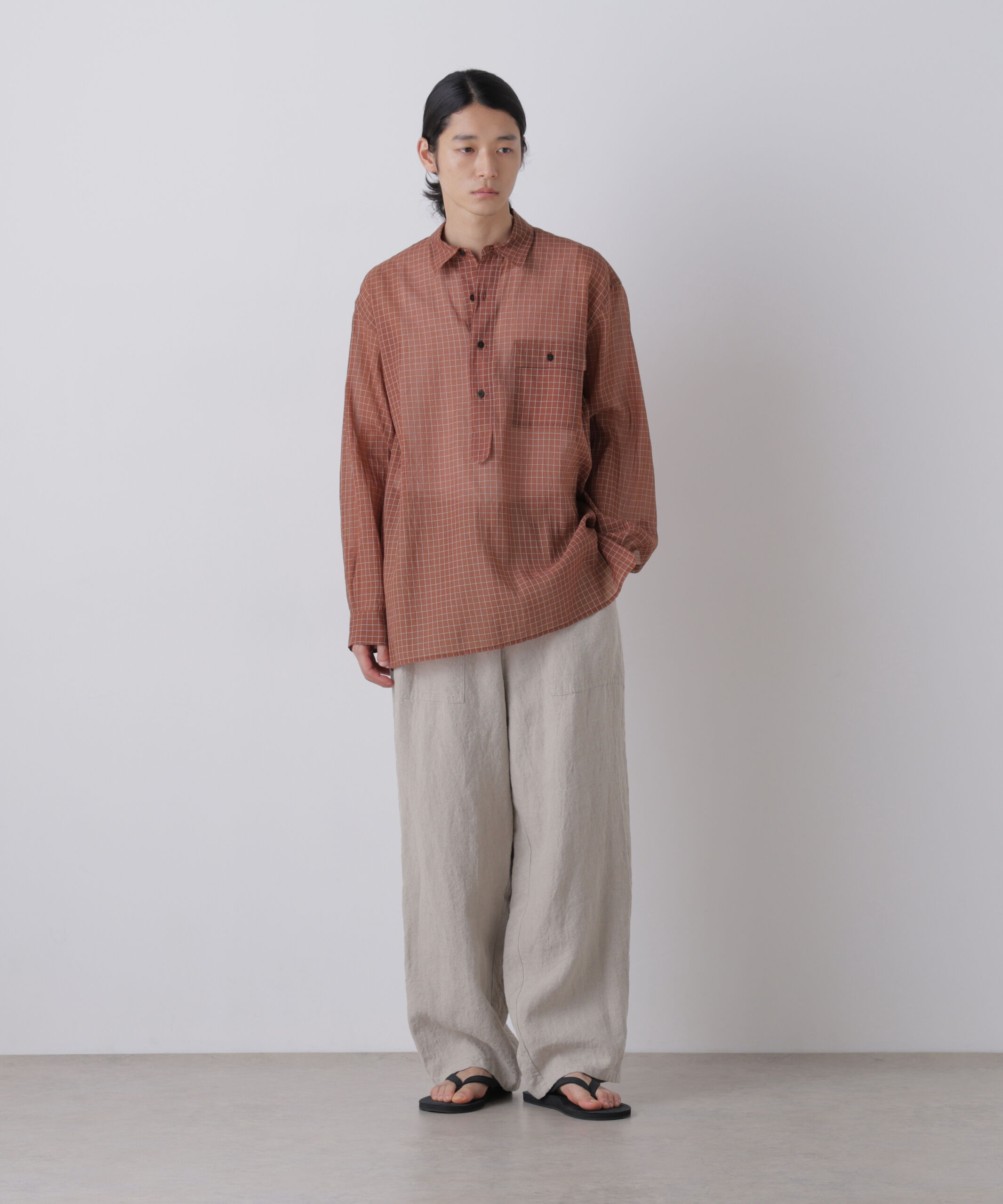 YLEVE 「YLEVE / COTTON SILK CHECK PULLOVER SHIRT」|シャツ・ブラウス|