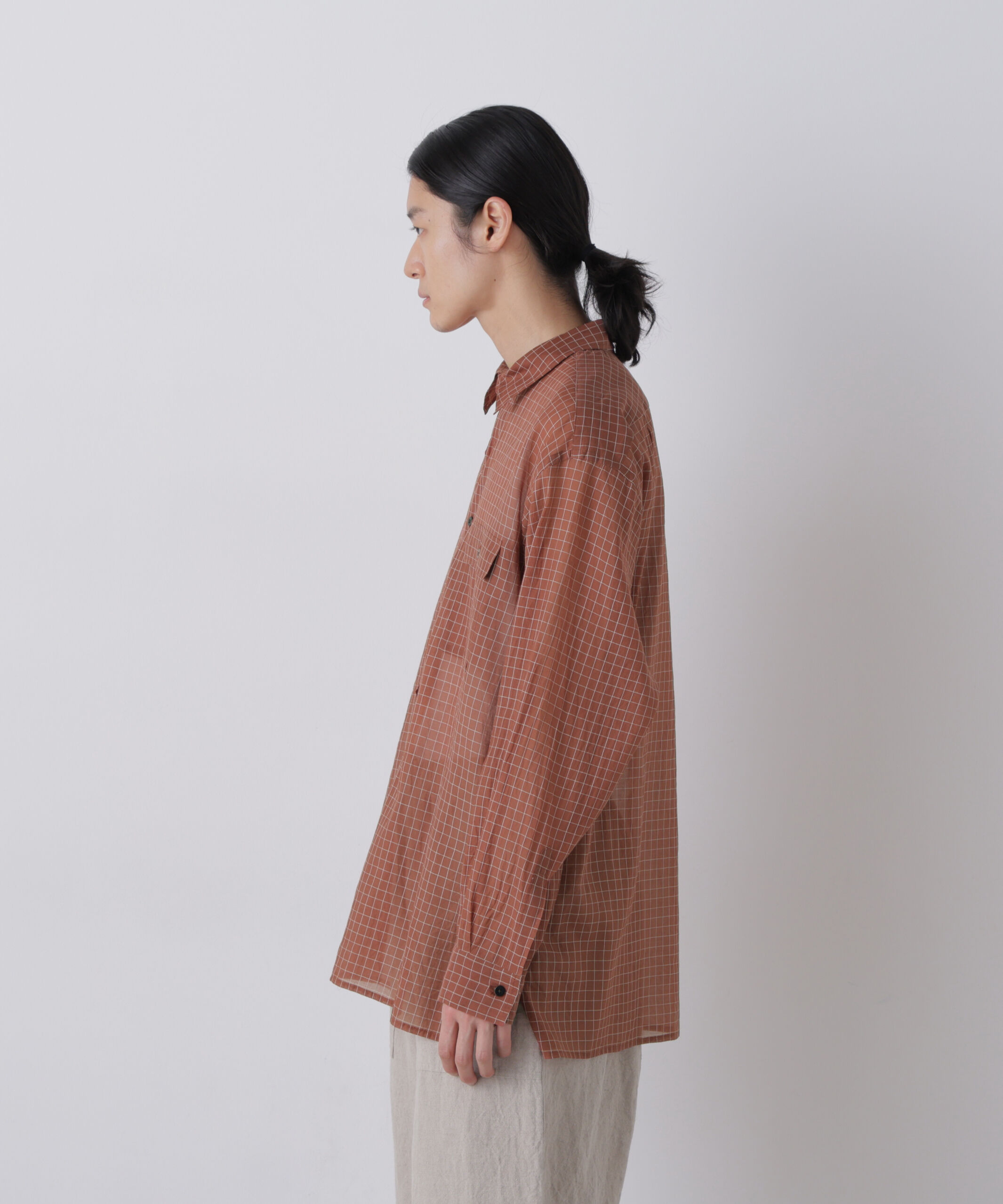 YLEVE 「YLEVE / COTTON SILK CHECK PULLOVER SHIRT」|シャツ・ブラウス|