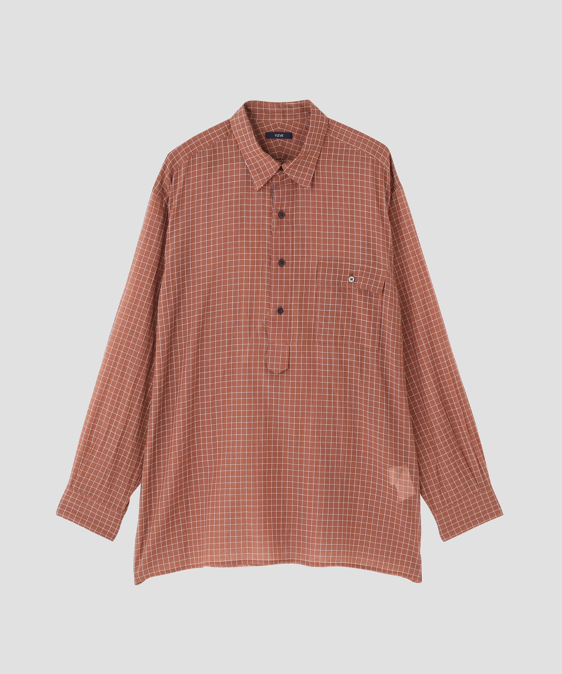 YLEVE 「YLEVE / COTTON SILK CHECK PULLOVER SHIRT」|シャツ・ブラウス|