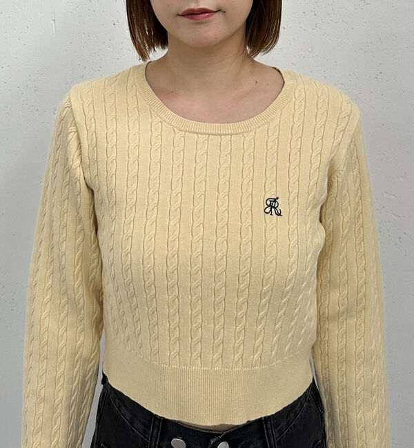 archives「ロゴ刺繍ケーブルニットプルオーバー」|ニット・セーター|