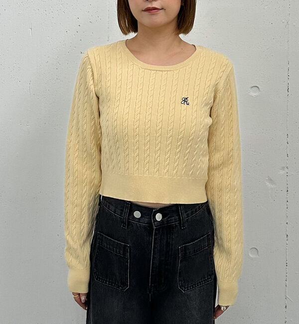 archives「ロゴ刺繍ケーブルニットプルオーバー」|ニット・セーター|