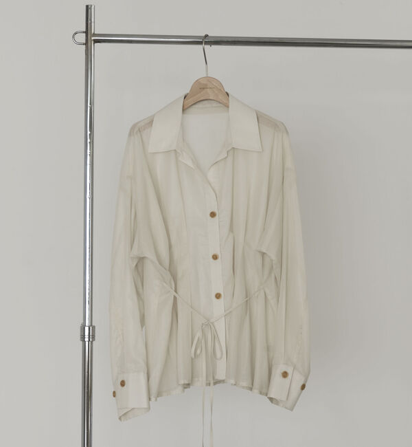Doux archives「チンツ加工タックペプラムシャツ」|シャツ・ブラウス|IVORY