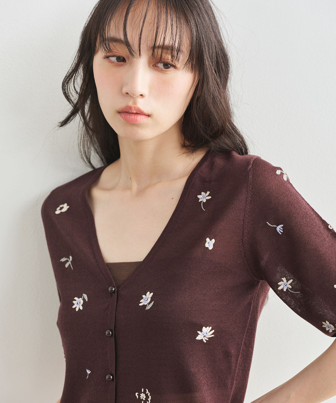 COCO DEAL「フラワー刺繍シアーカーディガン」|ニット・セーター|
