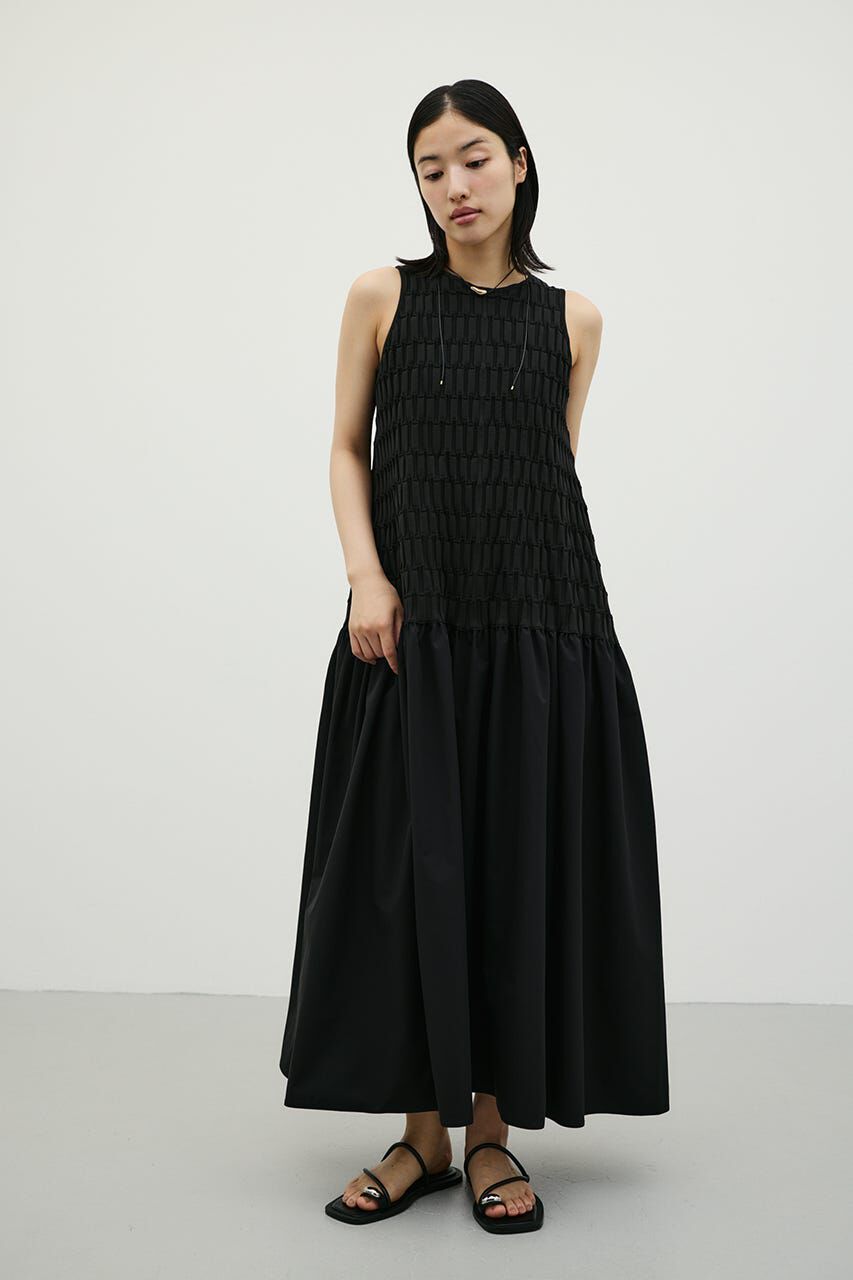 STYLEMIXER「クロシェドッキングティアードワンピース」|ワンピース|BLK
