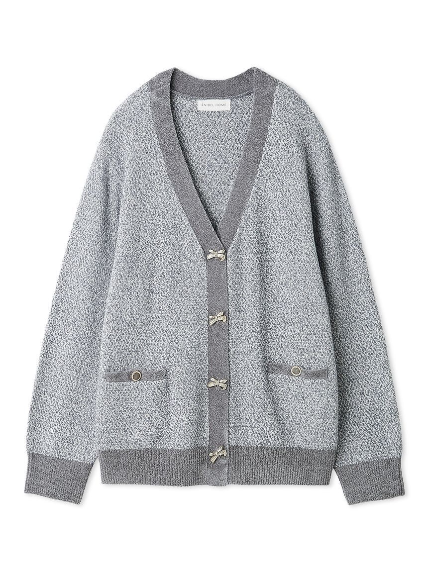 SNIDEL HOME「リボンツイードカーディガン」|ルームウェア|GRY
