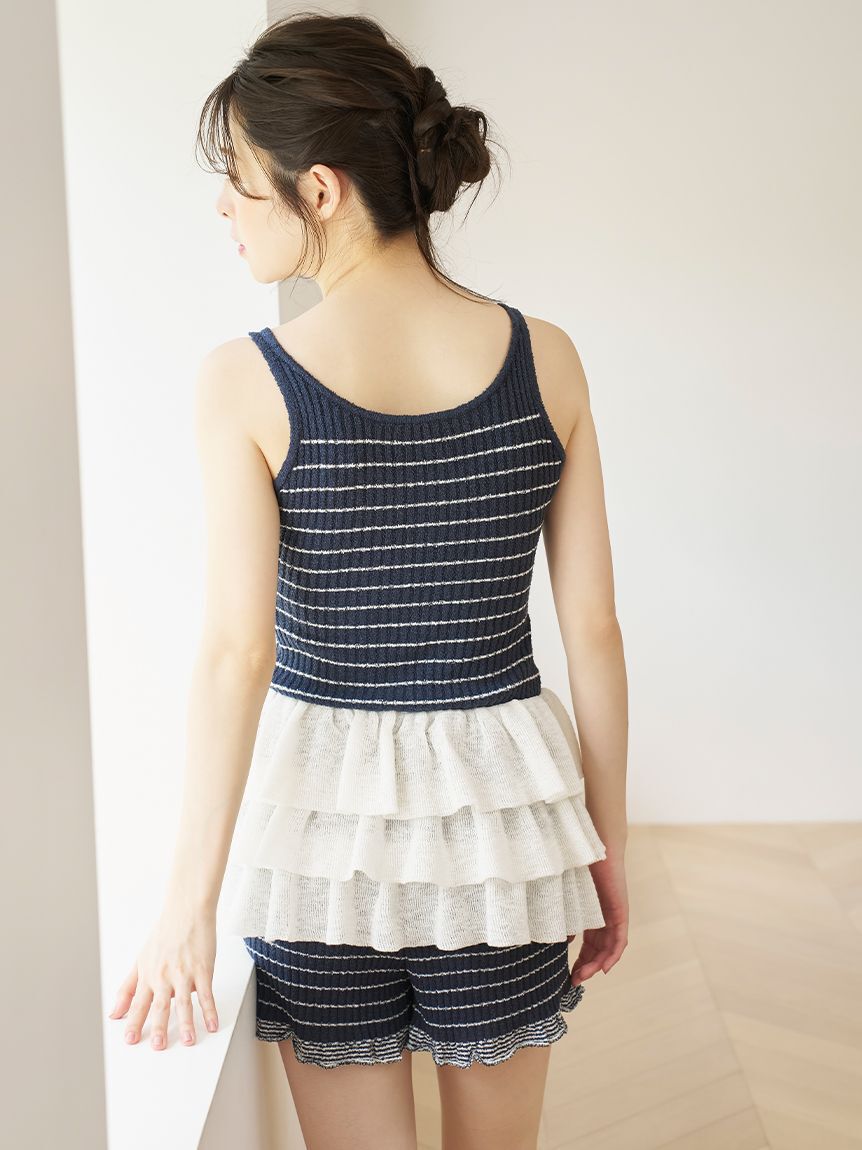 SNIDEL HOME「ボーダーリブショートパンツ」|ルームウェア|
