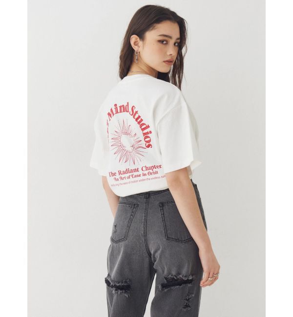 EVRIS「BACKスラッシュレースワイドデニムパンツ」|デニム|