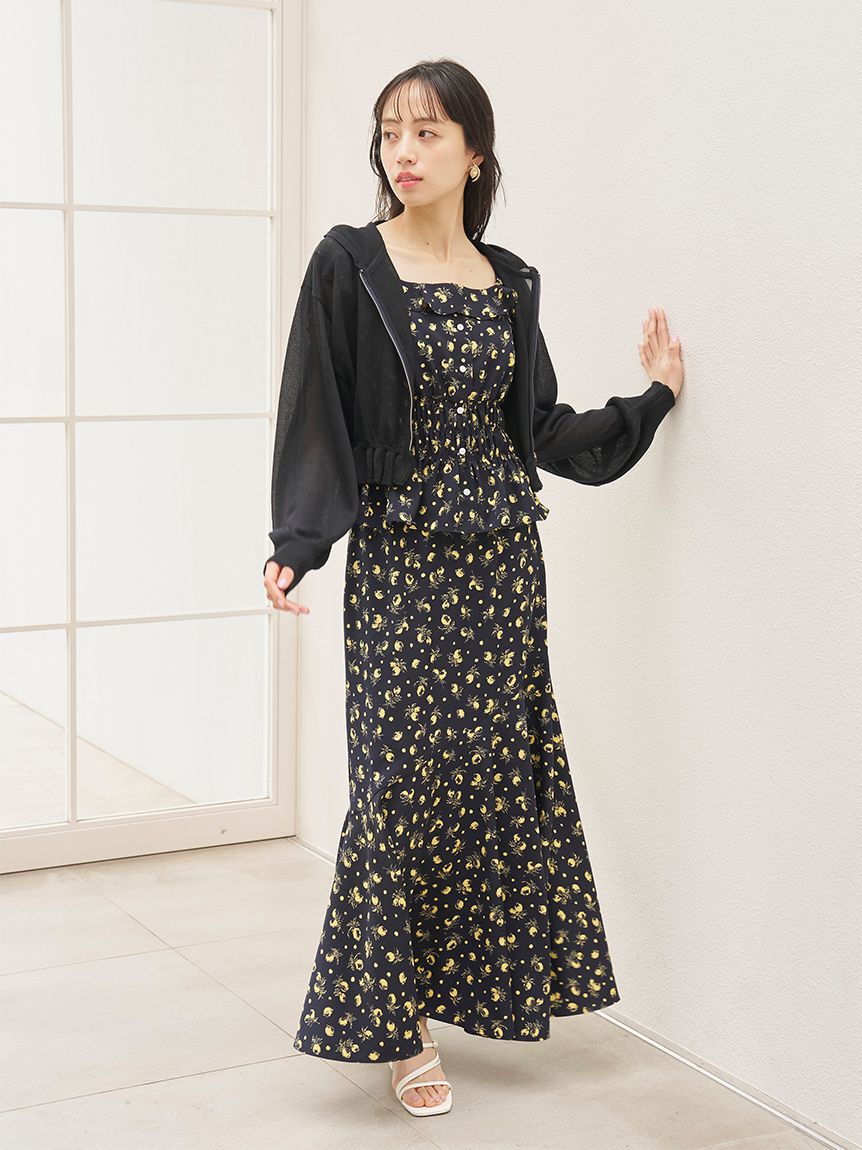SNIDEL「Sustainableフルーツプリントシャーリングブラウス」|シャツ・ブラウス|