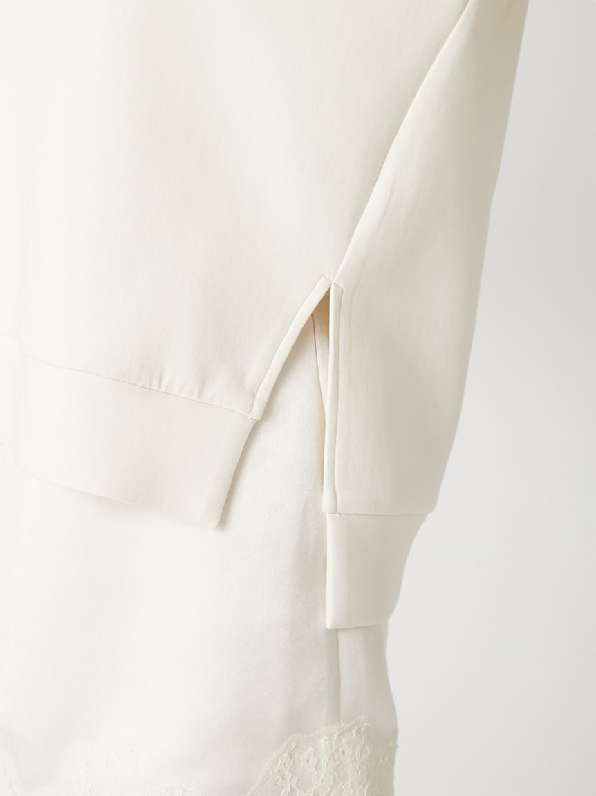 FRAY I.D「【ウォッシャブル】レースカラーポンチスウェットプルオーバー」|Tシャツ・カットソー|