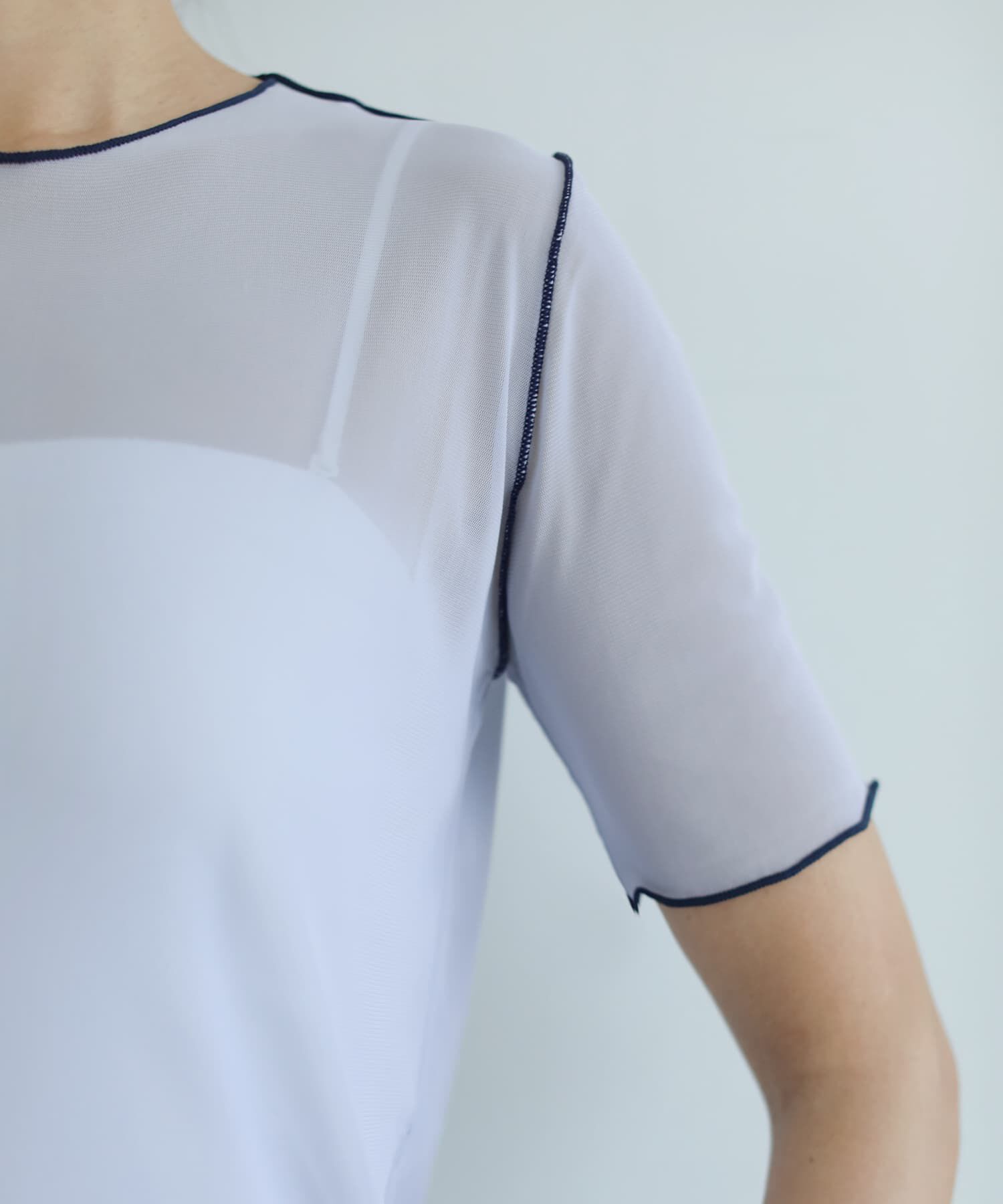 STYLE DELI「トリミング半袖シアートップス」|Tシャツ・カットソー|