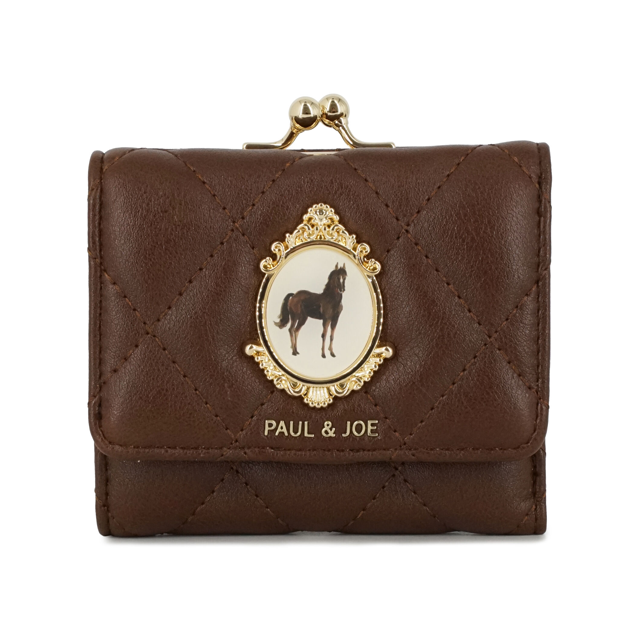PAUL&JOE「ＨＯＲＳＥ　ＢＲＯＯＣＨ　口金ミニ財布／２６ＡＷ」|財布|ブラウン