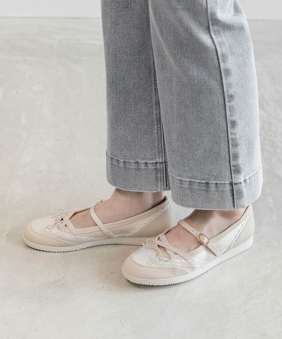  「レースバレエライクスニーカーパンプス」|スニーカー|