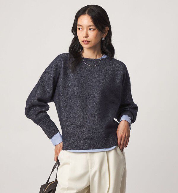 UNITED ARROWS green label relaxing「FOXブレンド ラメ フォルム ドルマン ニット」|ニット・セーター|